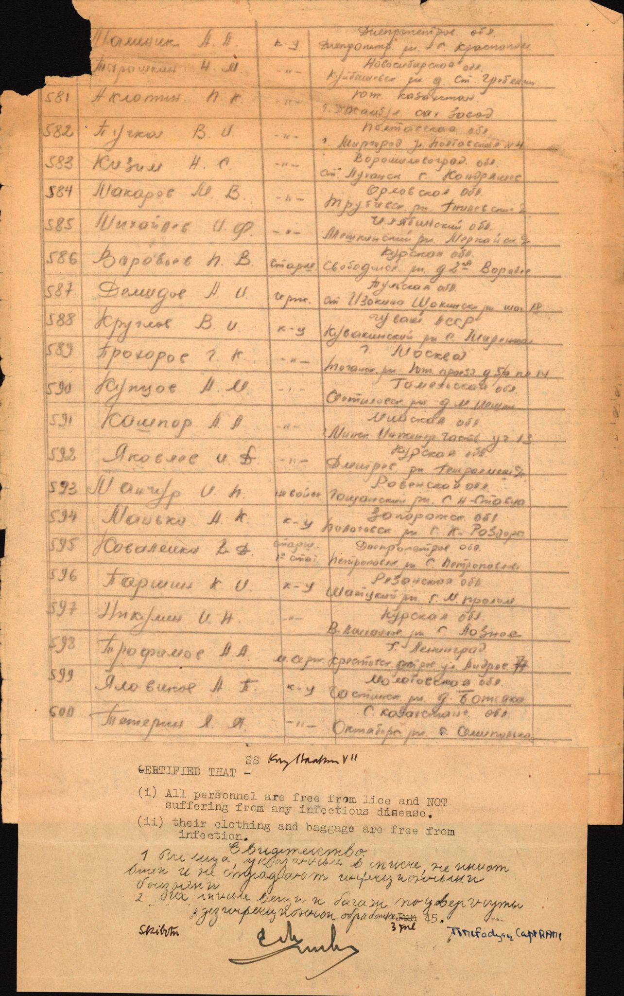 Flyktnings- og fangedirektoratet, Repatrieringskontoret, RA/S-1681/D/Db/L0024: Displaced Persons (DPs) og sivile tyskere, 1945-1948, s. 99