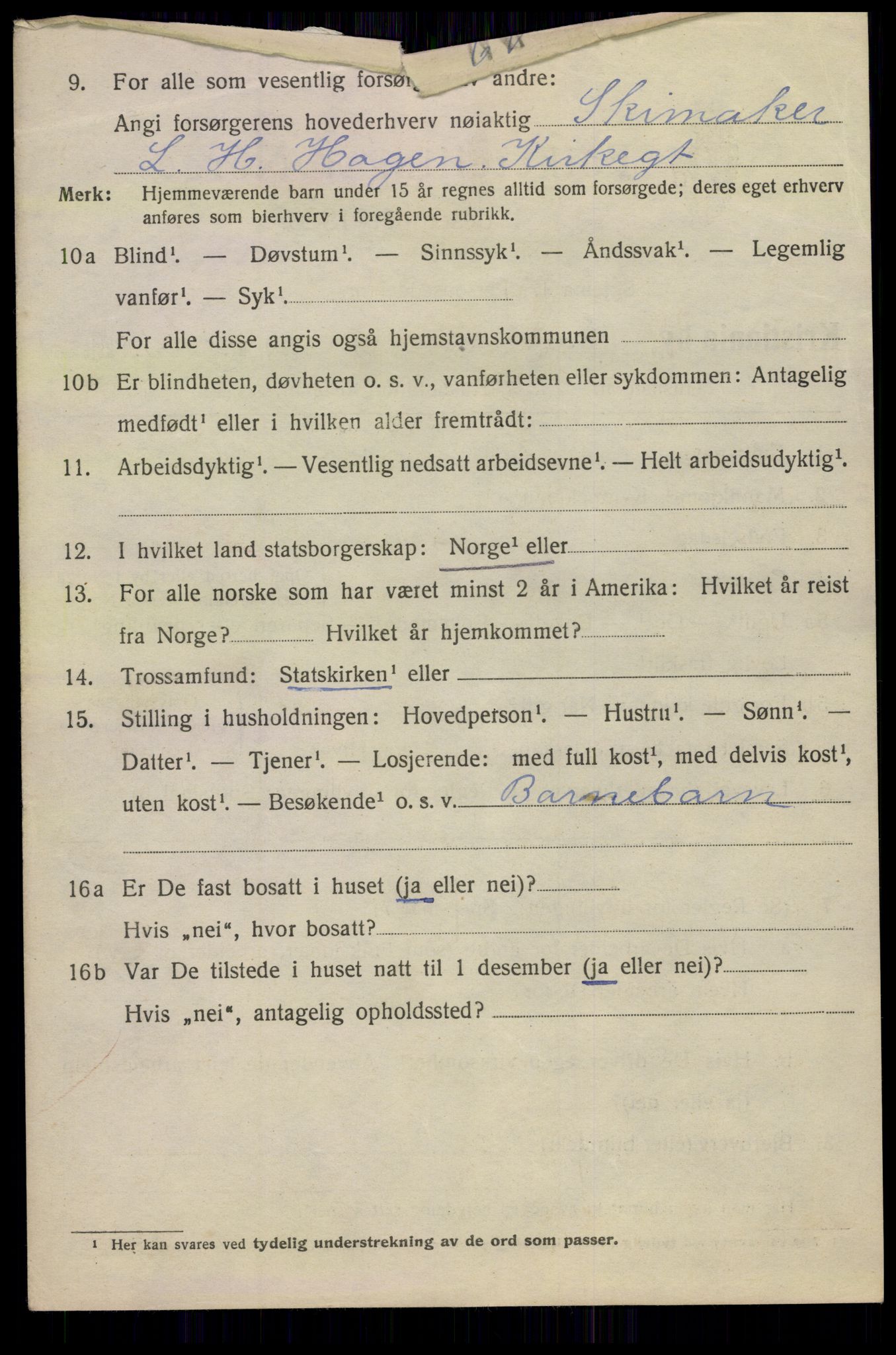 SAO, Folketelling 1920 for 0301 Kristiania kjøpstad, 1920, s. 191918