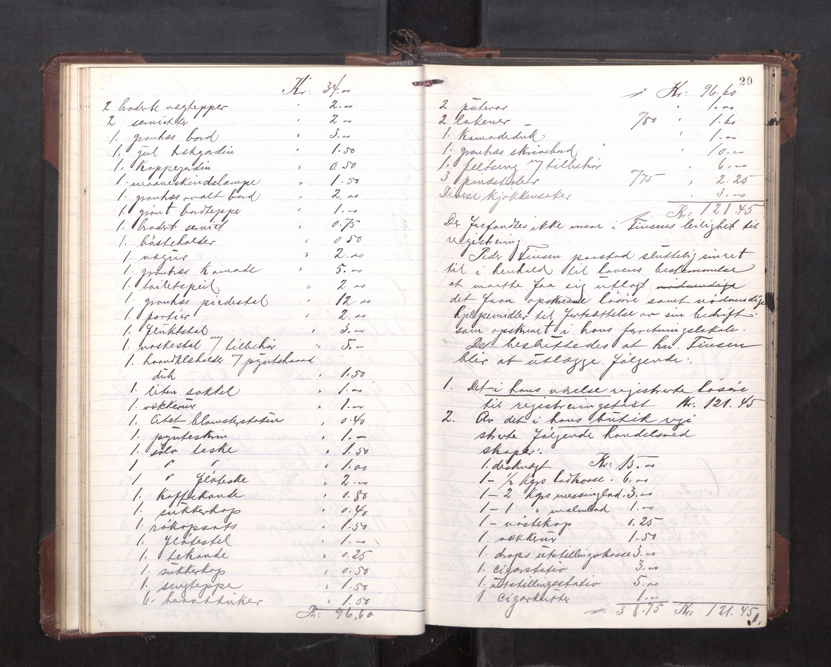 Trondheim byfogd, AV/SAT-A-0003/1/3/3C/L0036: Skifteregistreringsprotokoll - 14/4-24/9. (u/ register), 1915-1918, s. 20