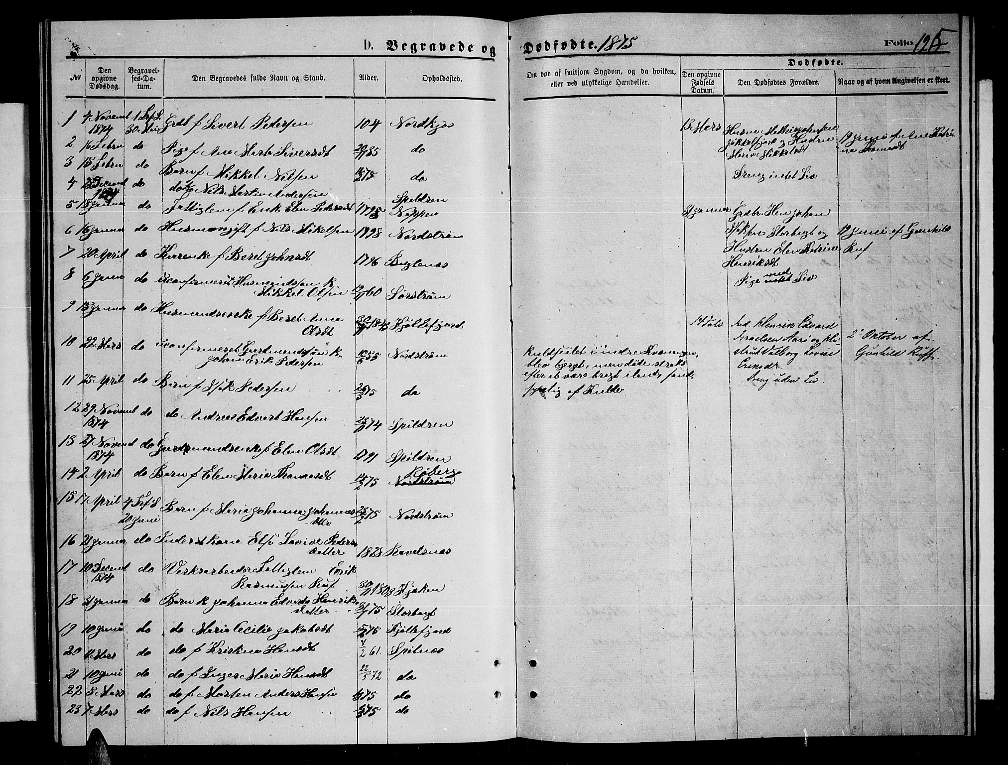 Skjervøy sokneprestkontor, AV/SATØ-S-1300/H/Ha/Hab/L0014klokker: Klokkerbok nr. 14, 1871-1877, s. 125
