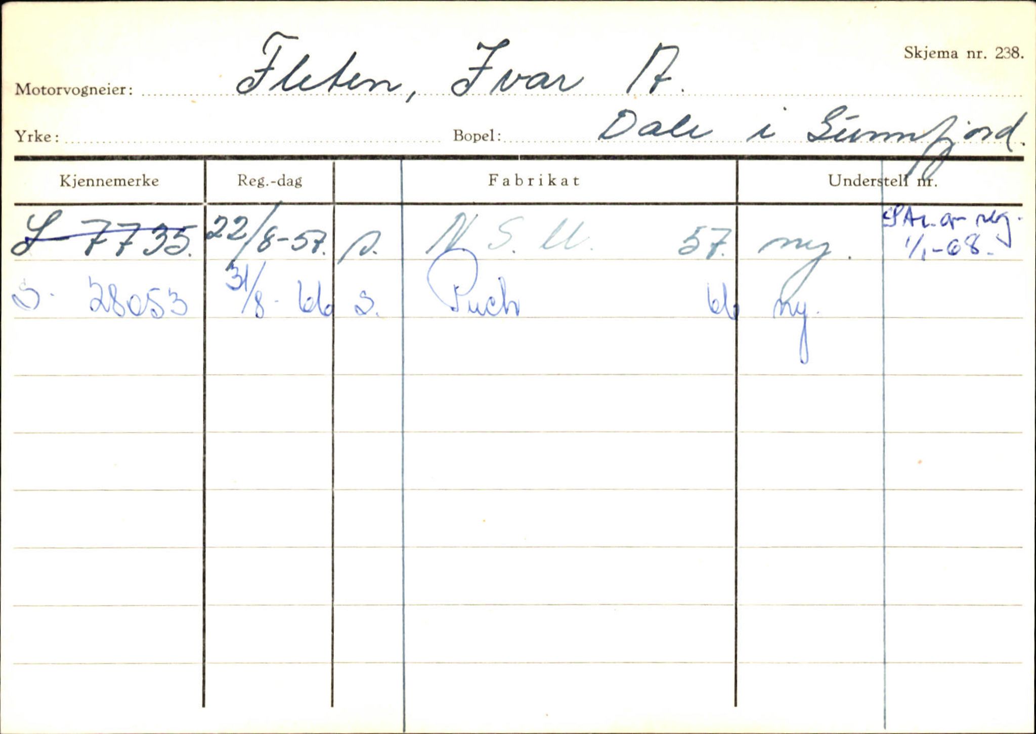 Statens vegvesen, Sogn og Fjordane vegkontor, SAB/A-5301/4/F/L0125: Eigarregister Sogndal V-Å. Aurland A-Å. Fjaler A-N, 1945-1975, s. 1714