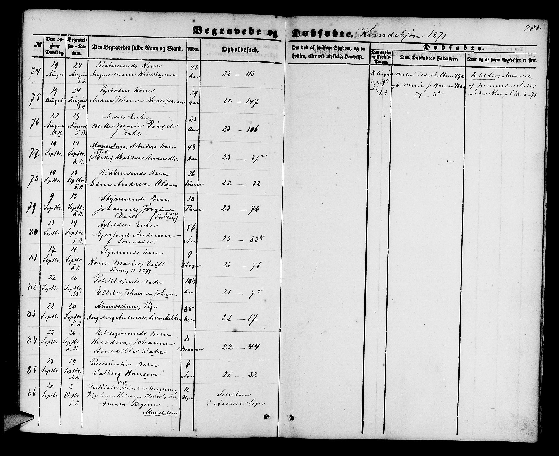 Korskirken sokneprestembete, AV/SAB-A-76101/H/Hab: Klokkerbok nr. E 2, 1851-1871, s. 281