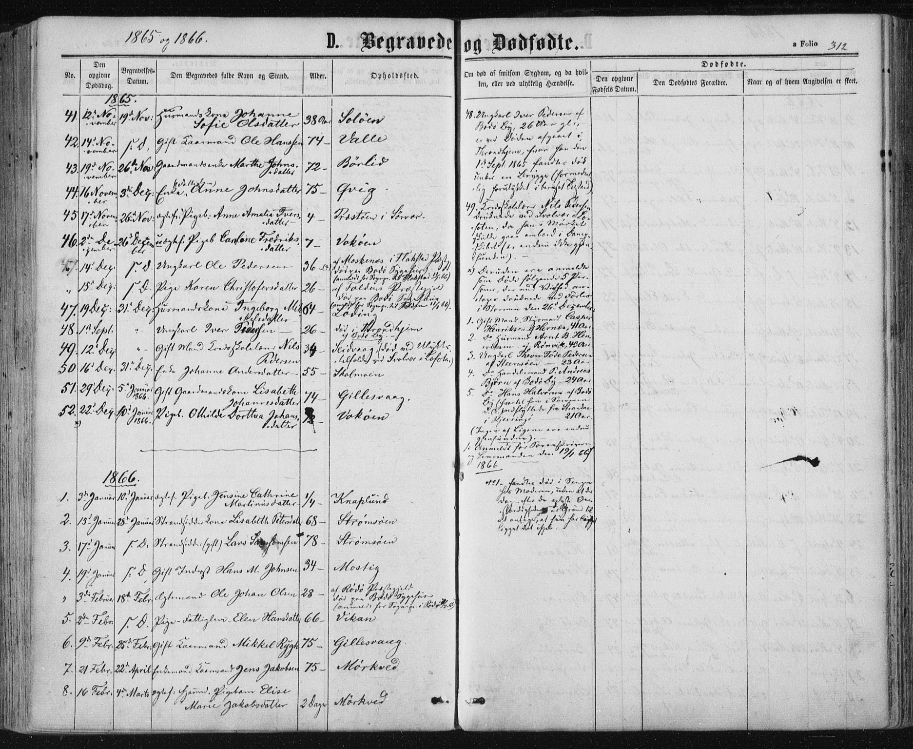 Ministerialprotokoller, klokkerbøker og fødselsregistre - Nordland, AV/SAT-A-1459/801/L0008: Ministerialbok nr. 801A08, 1864-1875, s. 312