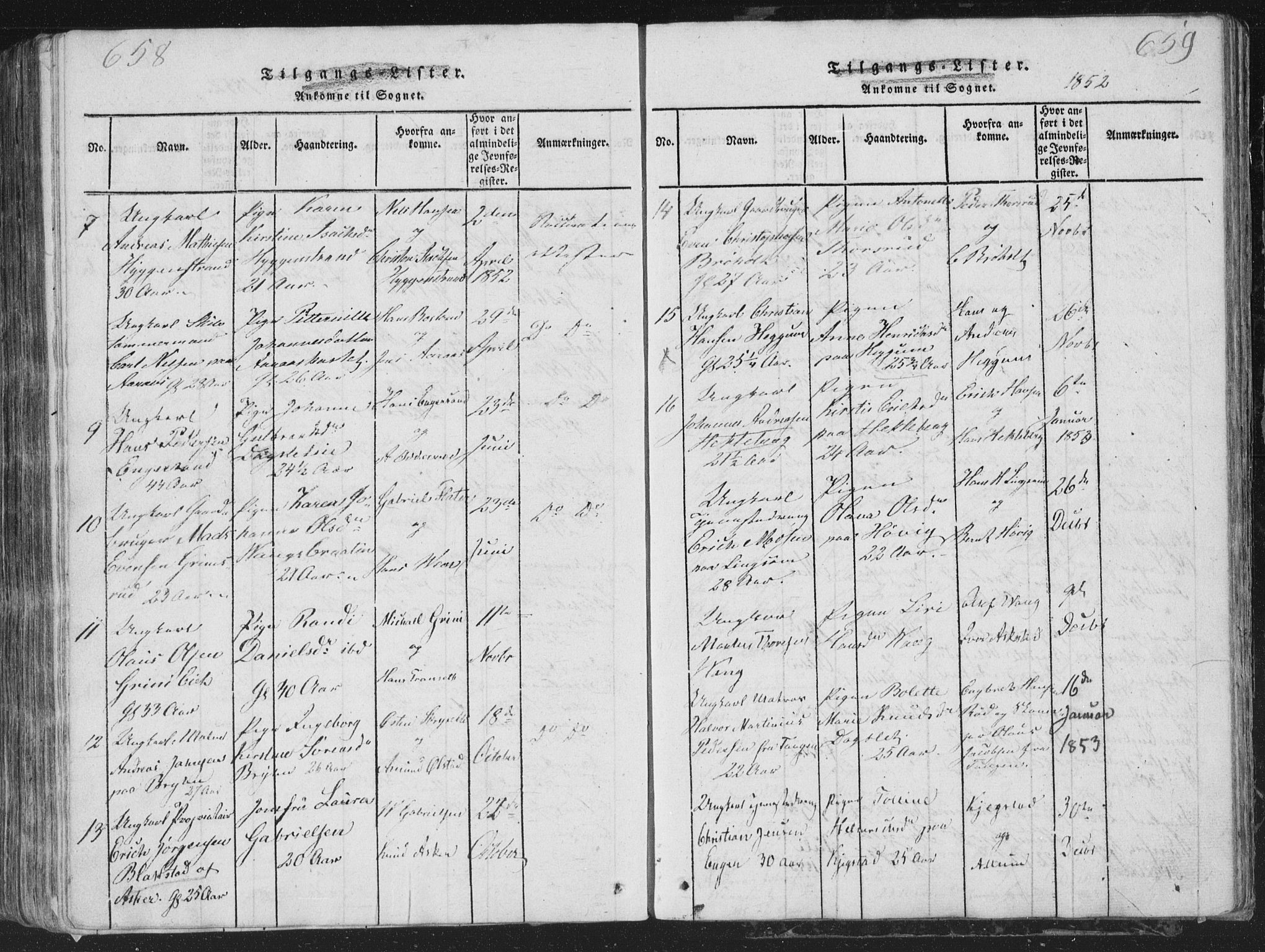 Røyken kirkebøker, AV/SAKO-A-241/G/Ga/L0003: Klokkerbok nr. 3, 1814-1856, s. 658-659