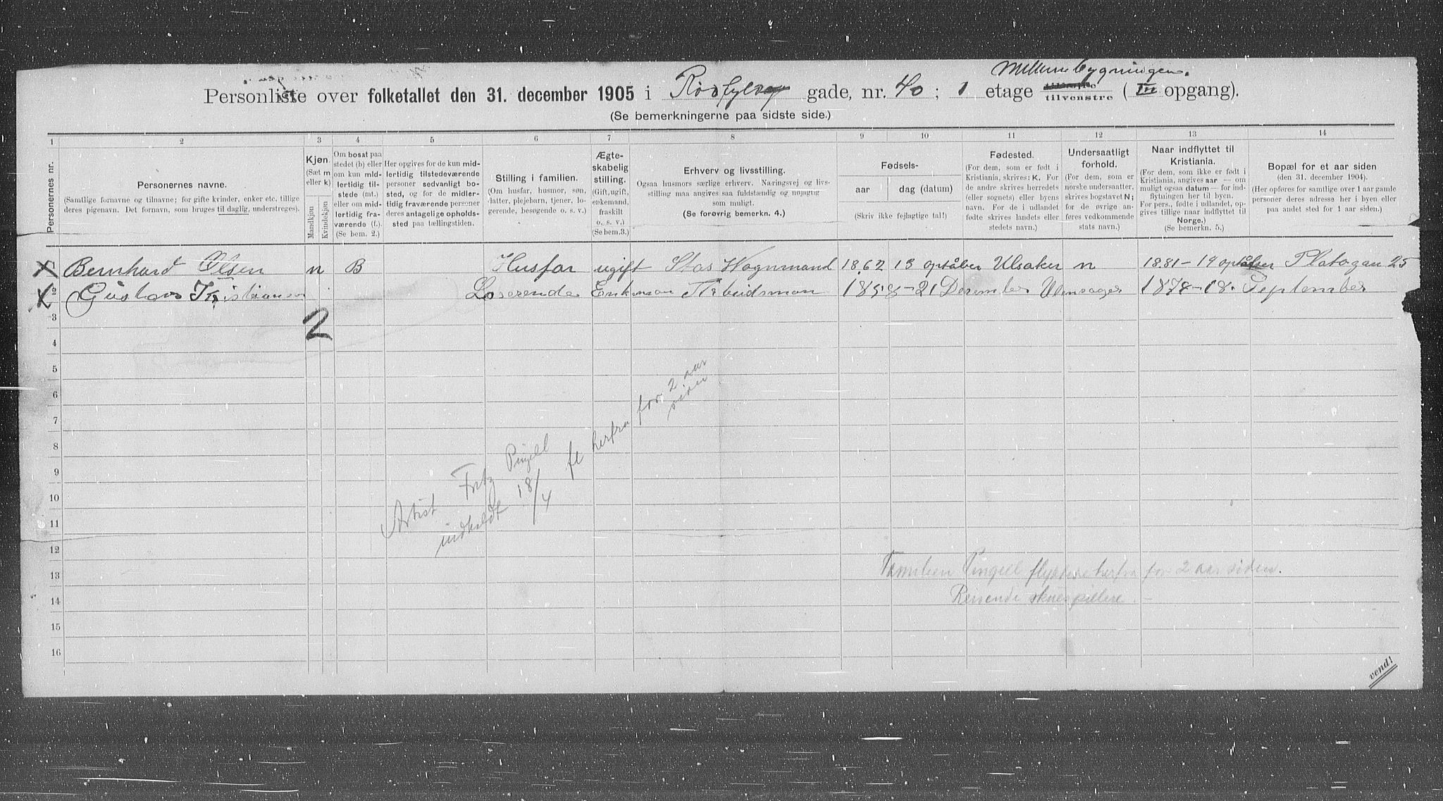 OBA, Kommunal folketelling 31.12.1905 for Kristiania kjøpstad, 1905, s. 45437
