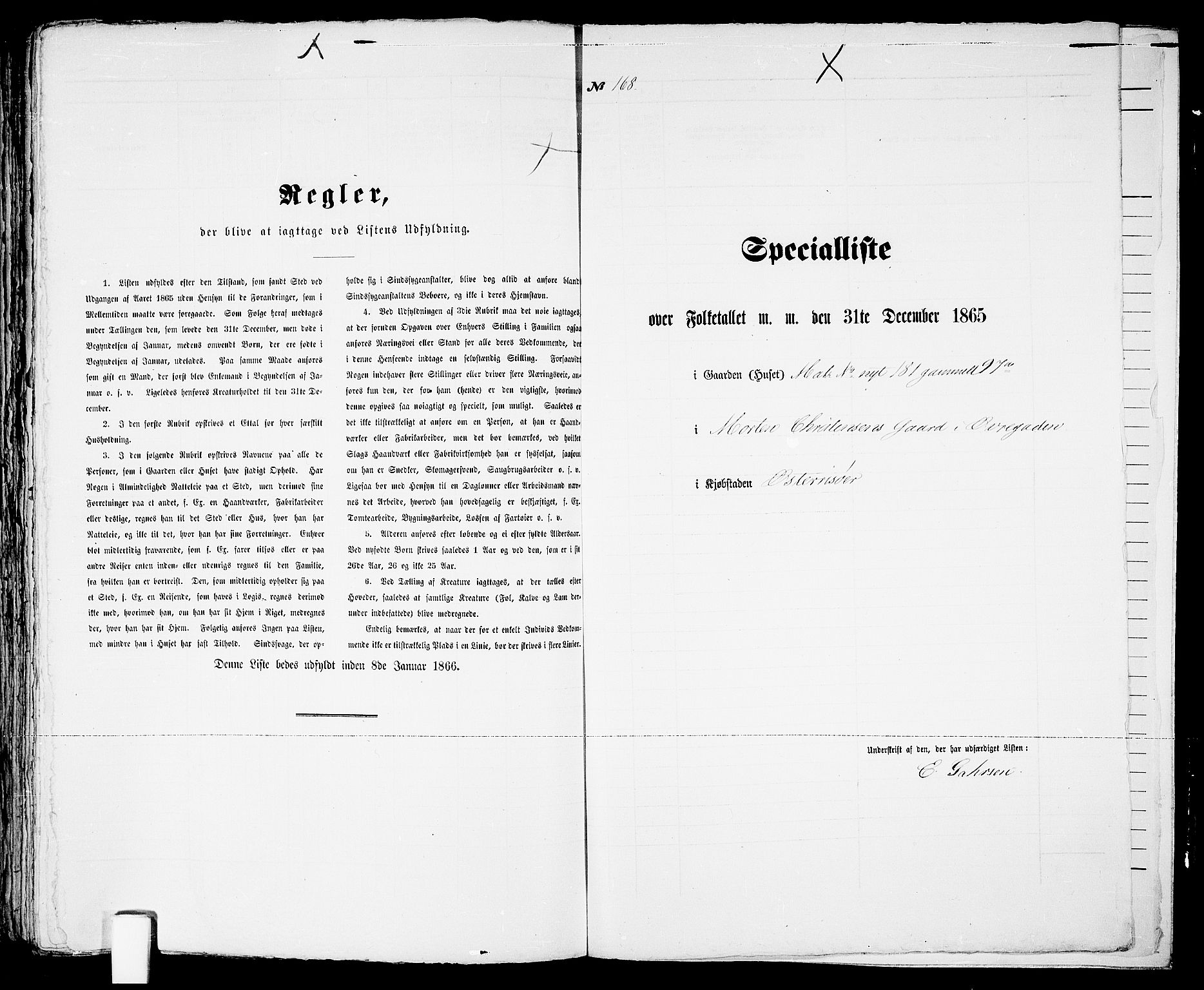 RA, Folketelling 1865 for 0901B Risør prestegjeld, Risør kjøpstad, 1865, s. 343