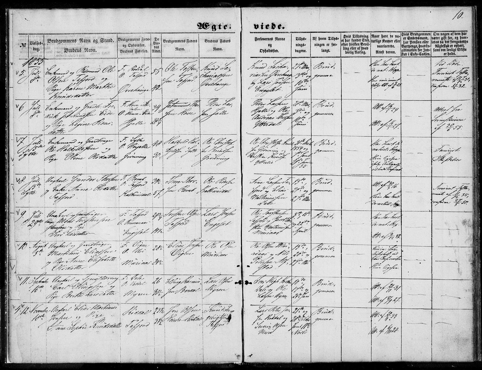 Ministerialprotokoller, klokkerbøker og fødselsregistre - Møre og Romsdal, AV/SAT-A-1454/519/L0250: Ministerialbok nr. 519A09, 1850-1868, s. 10