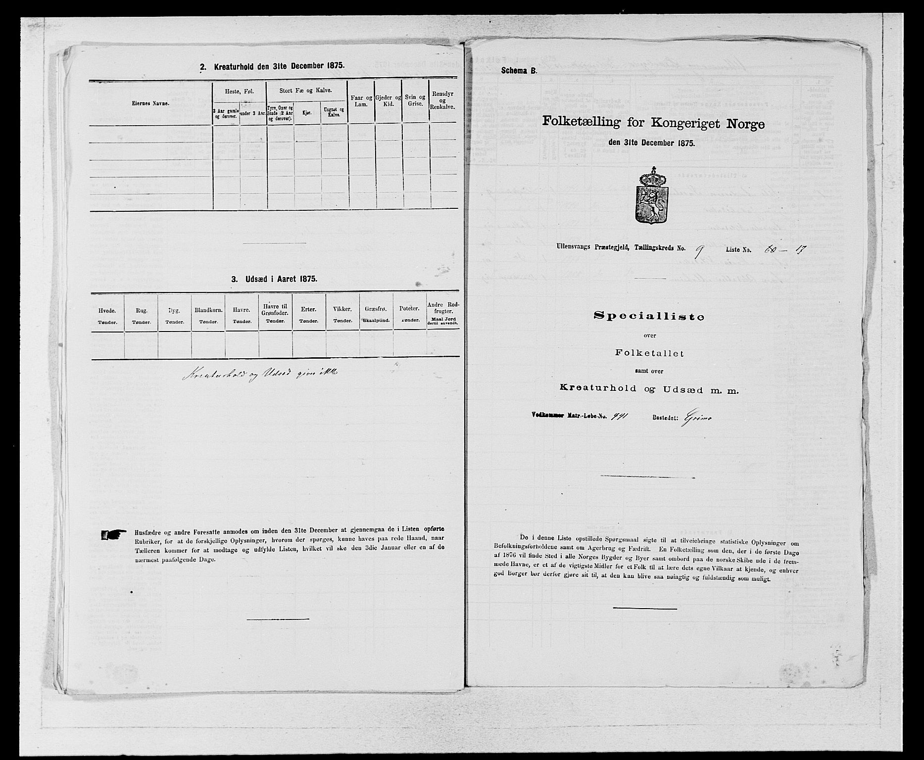 SAB, Folketelling 1875 for 1230P Ullensvang prestegjeld, 1875, s. 967