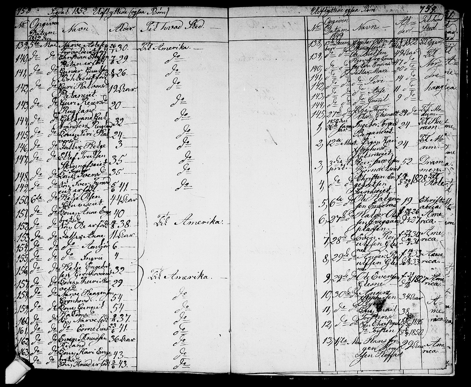 Sigdal kirkebøker, AV/SAKO-A-245/G/Ga/L0002: Klokkerbok nr. I 2, 1835-1856, s. 758-759