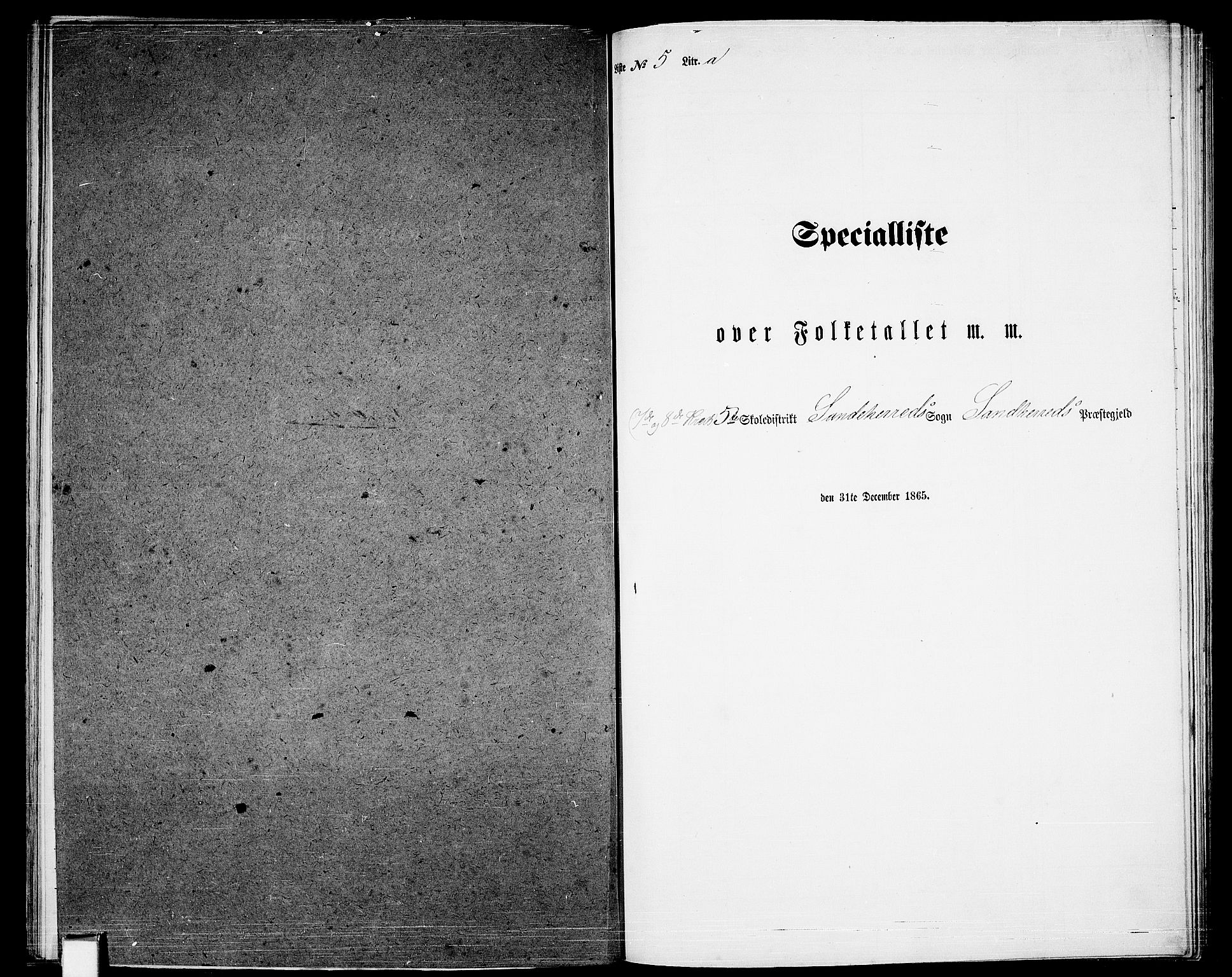 RA, Folketelling 1865 for 0724L Sandeherred prestegjeld, Sandeherred sokn, 1865, s. 131