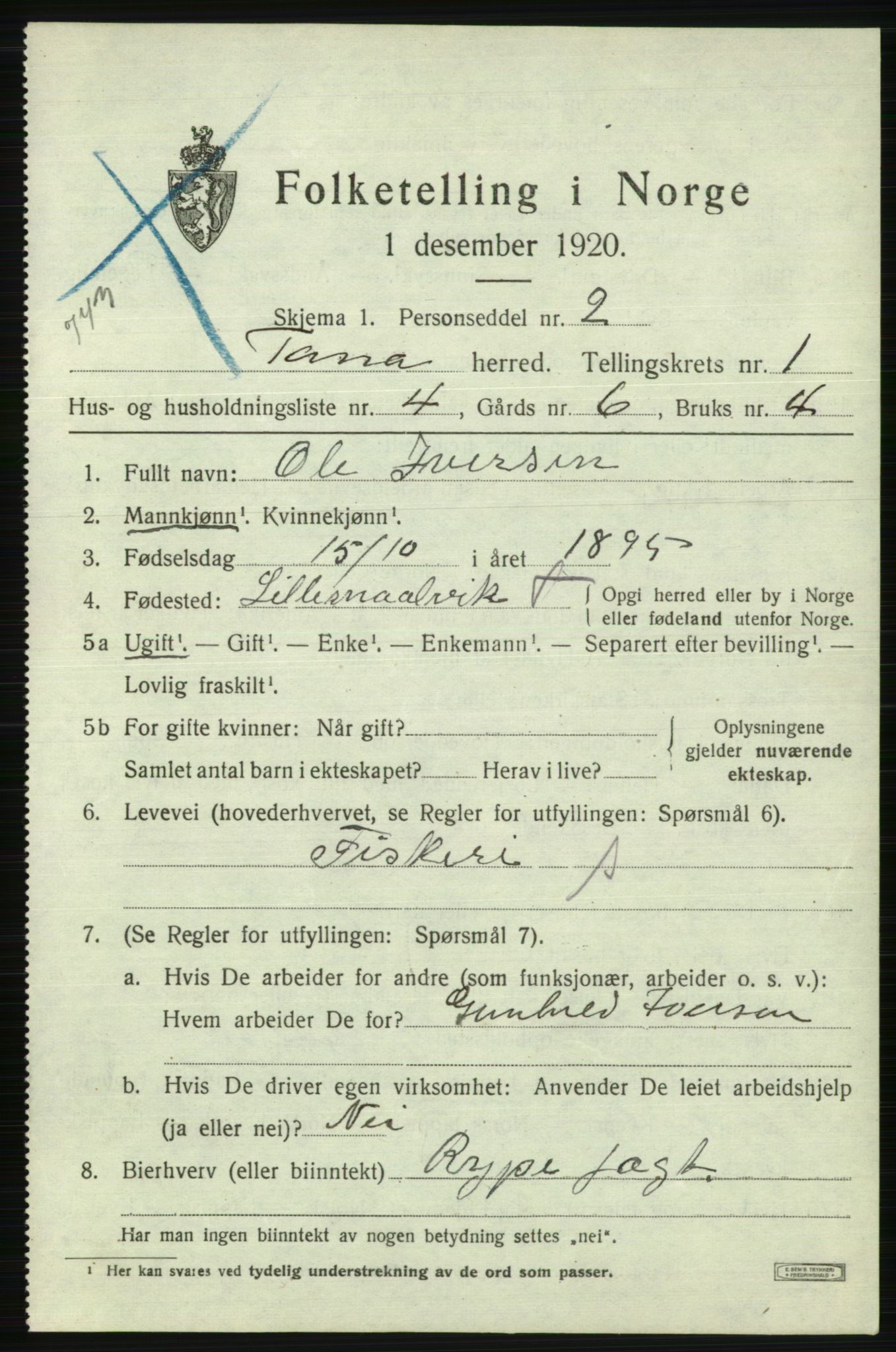 SATØ, Folketelling 1920 for 2025 Tana herred, 1920, s. 610