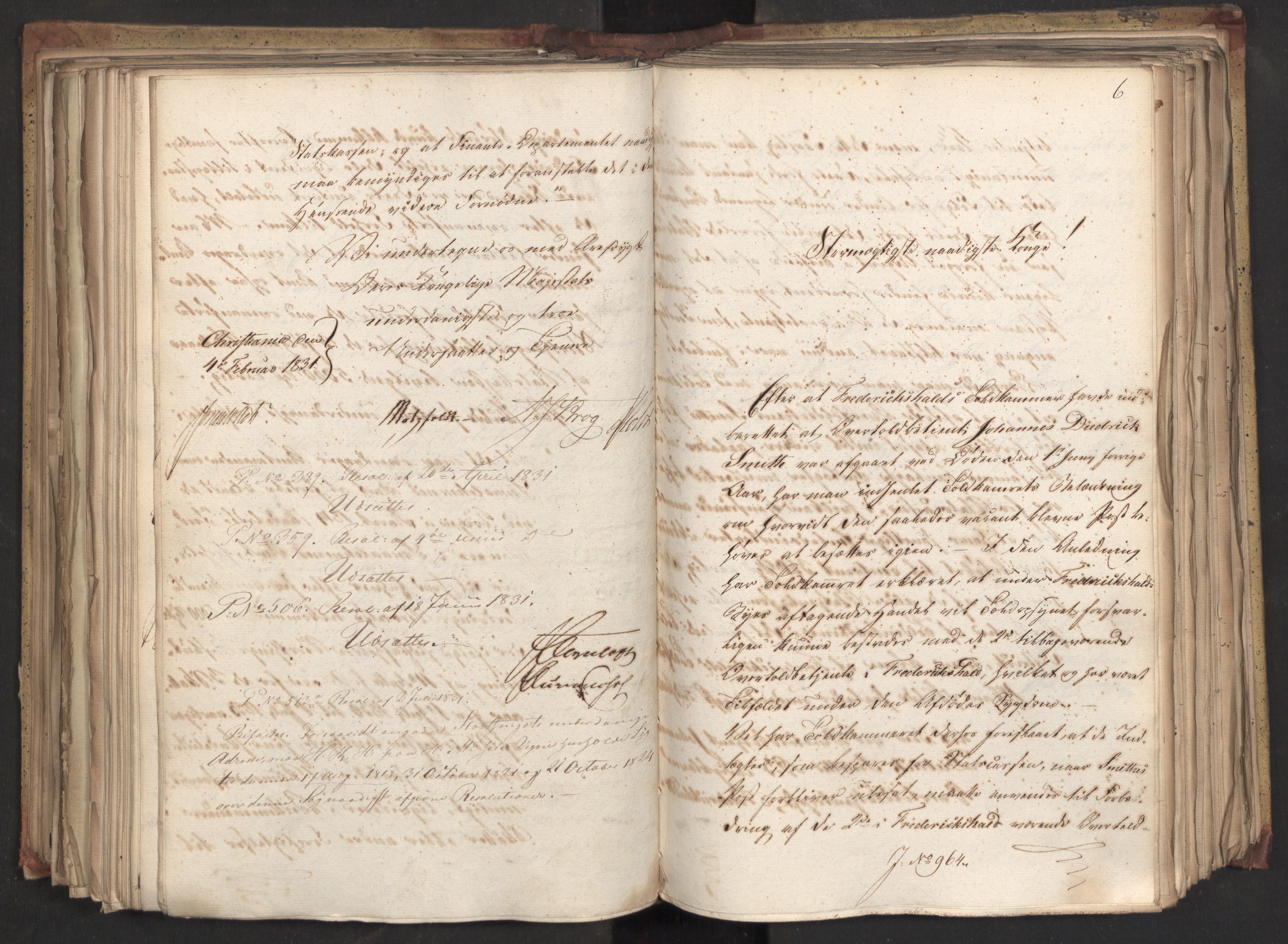Statsrådsavdelingen i Stockholm, AV/RA-S-1003/D/Da/L0069: Regjeringsinnstillinger nr. 877-1046, 1831, s. 321
