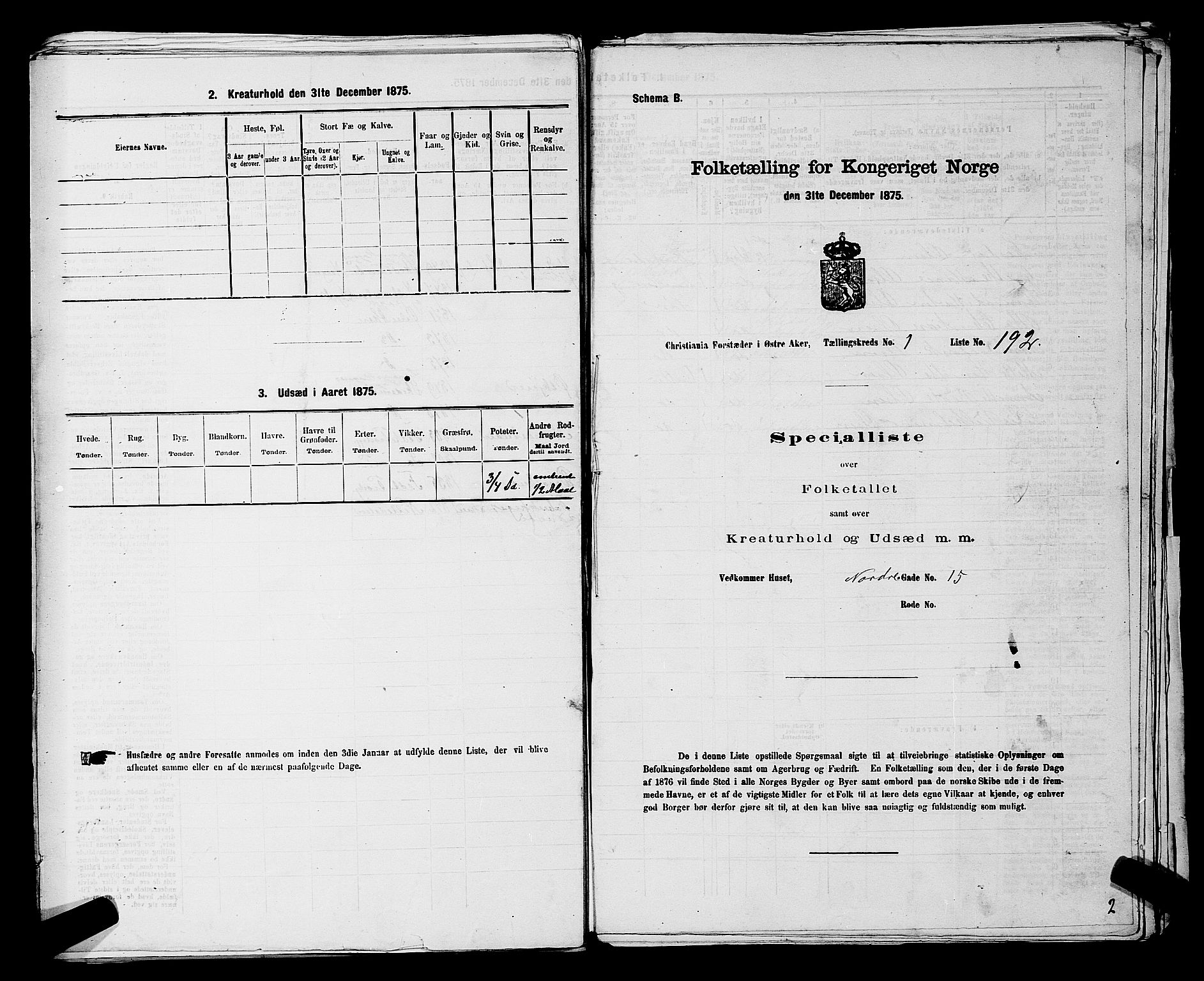 RA, Folketelling 1875 for 0218bP Østre Aker prestegjeld, 1875, s. 768