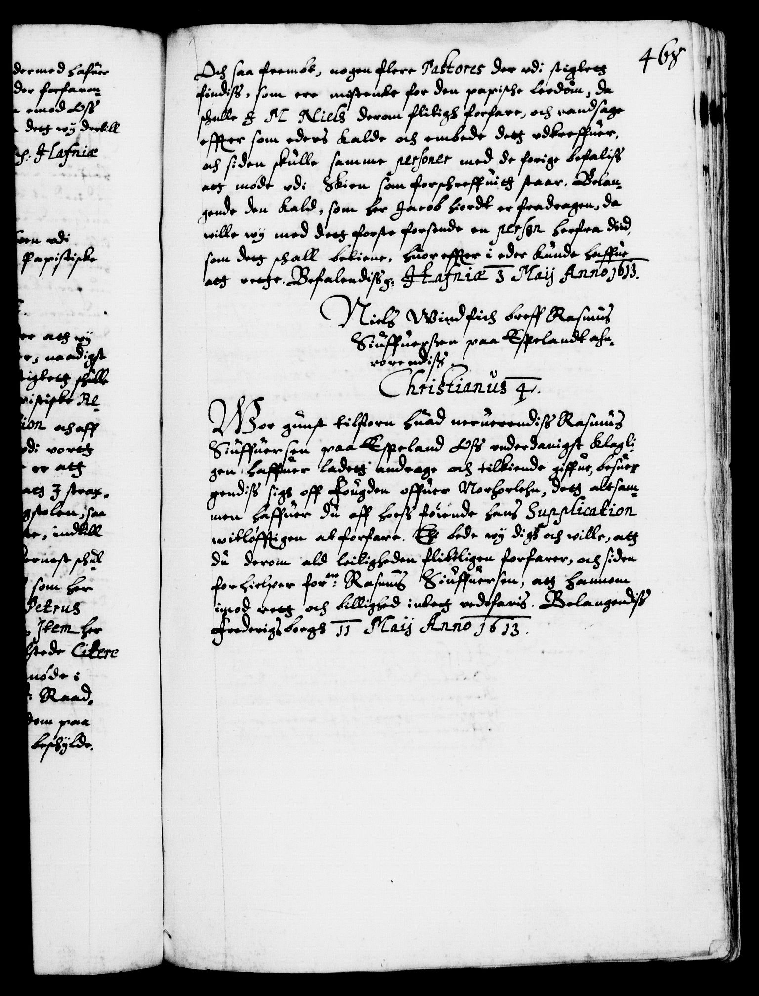 Danske Kanselli 1572-1799, RA/EA-3023/F/Fc/Fca/Fcab/L0003: Norske tegnelser (mikrofilm), 1596-1616, s. 468a