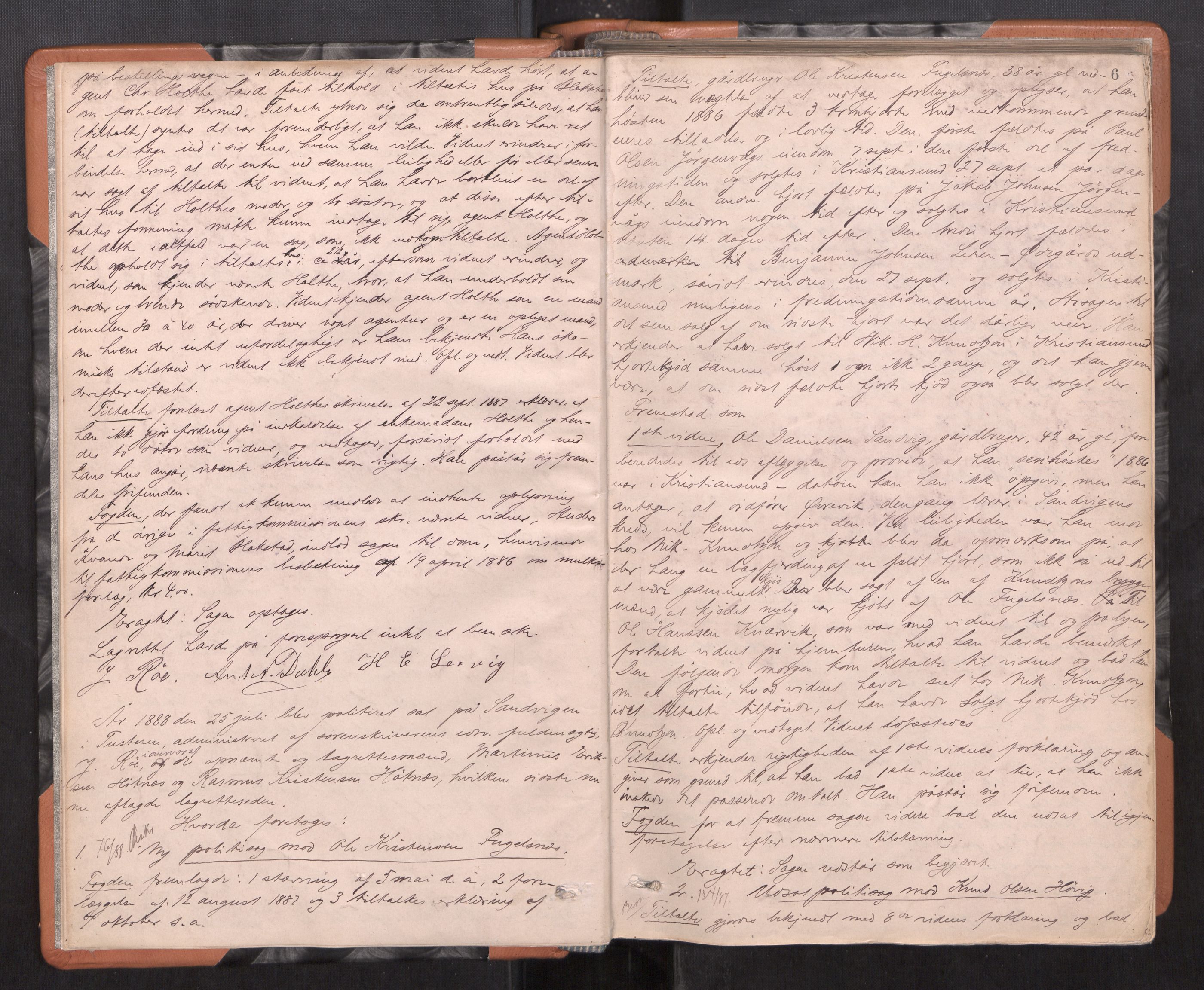 Nordmøre sorenskriveri, AV/SAT-A-4132/1/1/1B/L0026: Ekstrarettsprotokoll, 1888-1895, s. 5b-6a