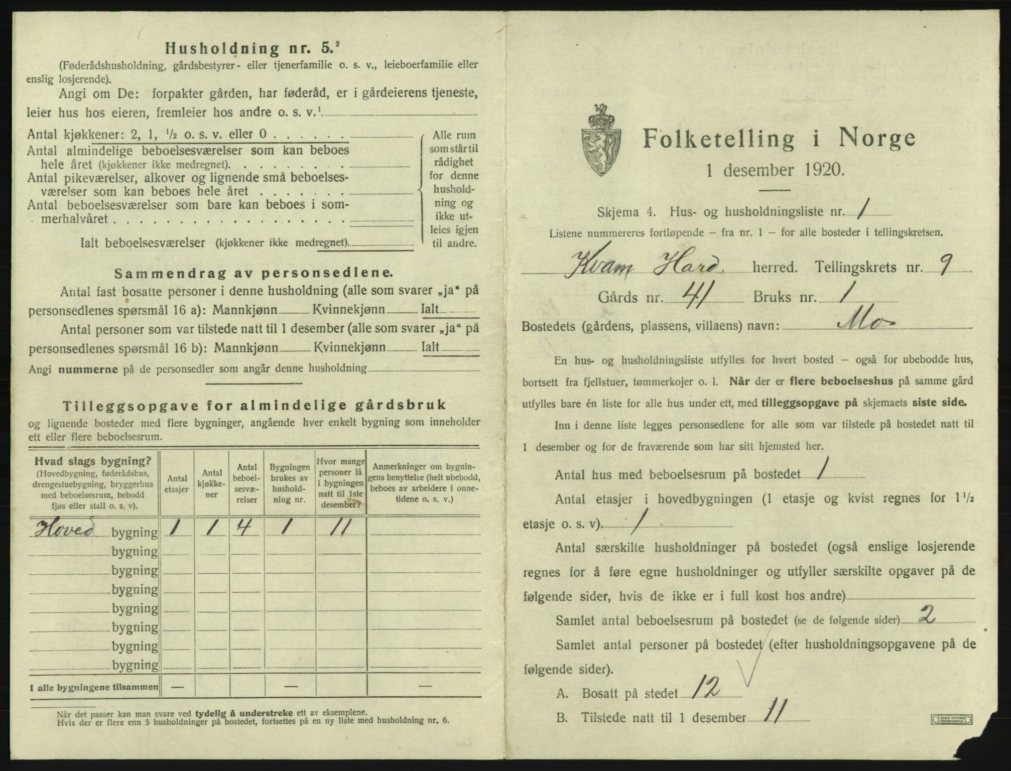 SAB, Folketelling 1920 for 1238 Kvam herred, 1920, s. 738