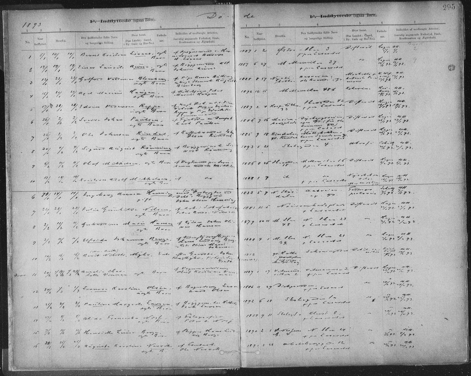 Ministerialprotokoller, klokkerbøker og fødselsregistre - Sør-Trøndelag, SAT/A-1456/603/L0163: Ministerialbok nr. 603A02, 1879-1895, s. 295