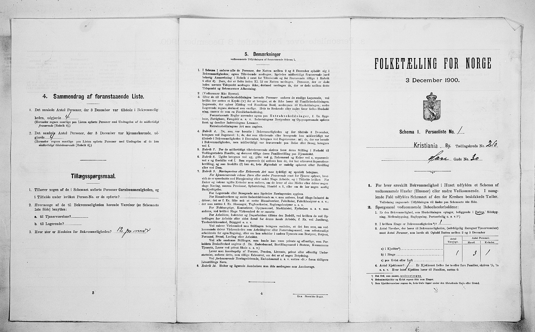 SAO, Folketelling 1900 for 0301 Kristiania kjøpstad, 1900, s. 33880