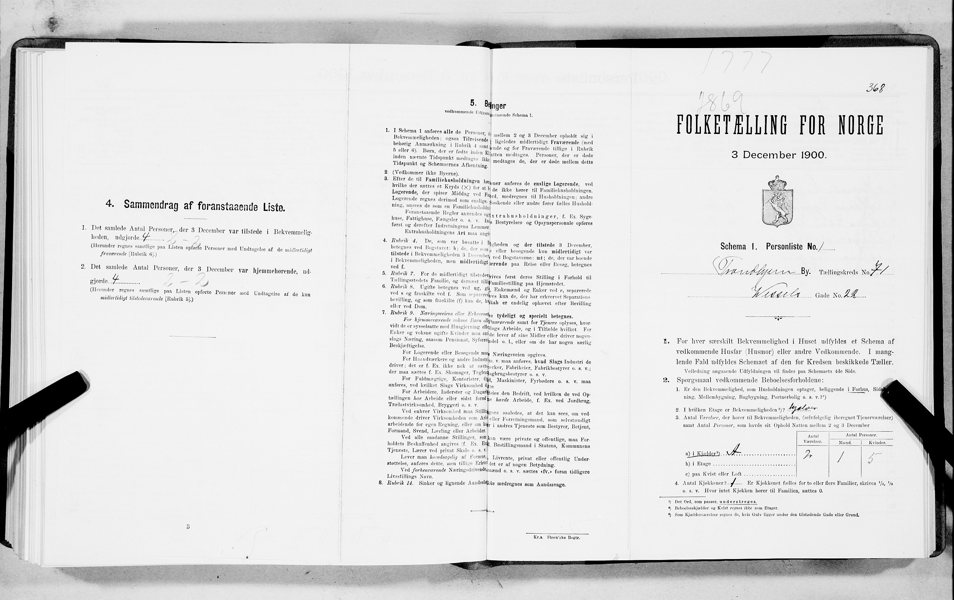 SAT, Folketelling 1900 for 1601 Trondheim kjøpstad, 1900, s. 13582