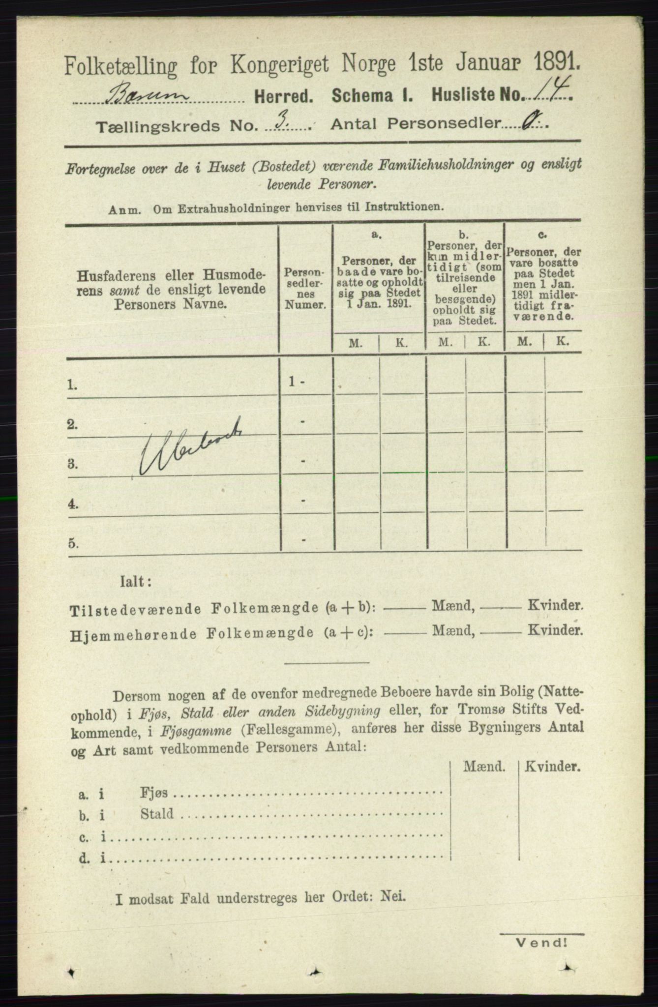 RA, Folketelling 1891 for 0219 Bærum herred, 1891, s. 1915