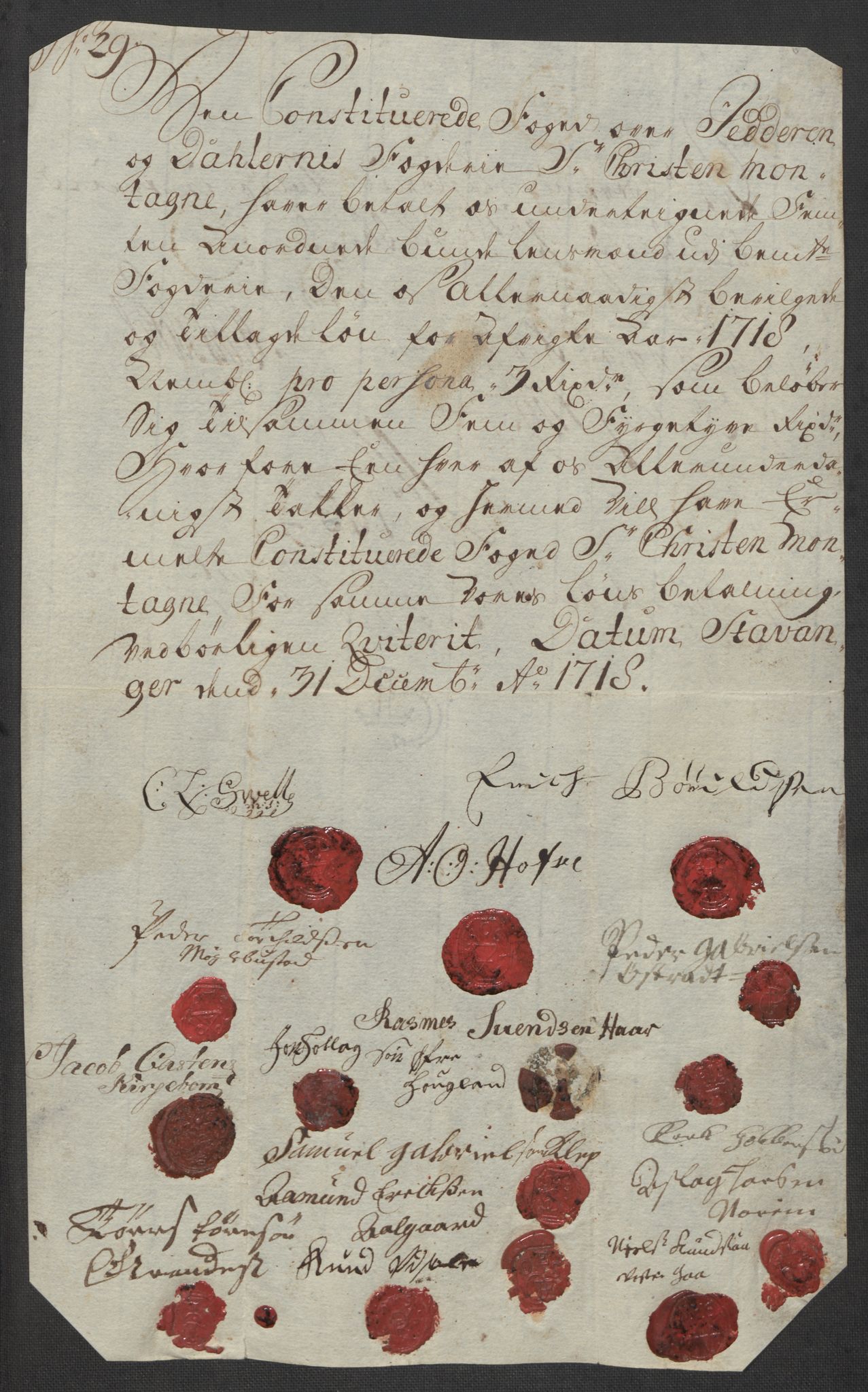 Rentekammeret inntil 1814, Reviderte regnskaper, Fogderegnskap, AV/RA-EA-4092/R46/L2743: Fogderegnskap Jæren og Dalane, 1718, s. 353