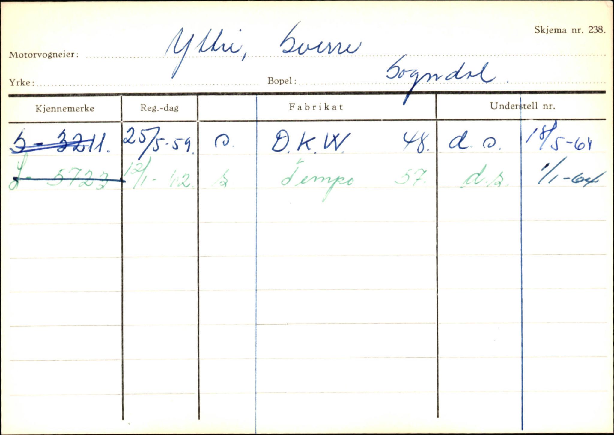 Statens vegvesen, Sogn og Fjordane vegkontor, AV/SAB-A-5301/4/F/L0125: Eigarregister Sogndal V-Å. Aurland A-Å. Fjaler A-N, 1945-1975, s. 192