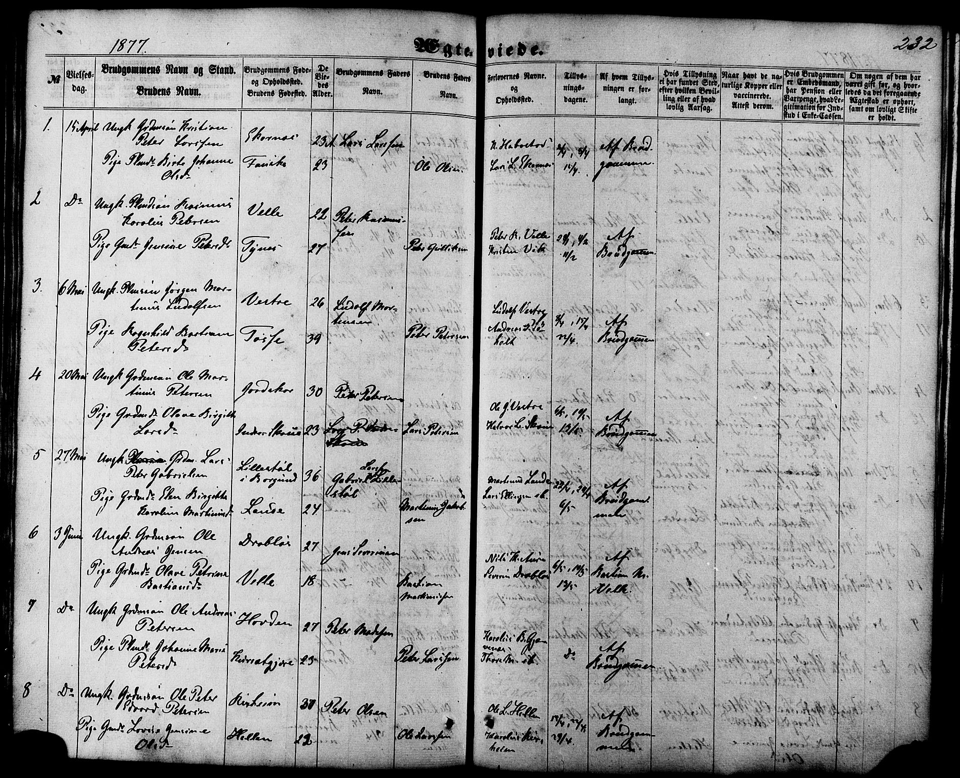 Ministerialprotokoller, klokkerbøker og fødselsregistre - Møre og Romsdal, AV/SAT-A-1454/522/L0314: Ministerialbok nr. 522A09, 1863-1877, s. 232