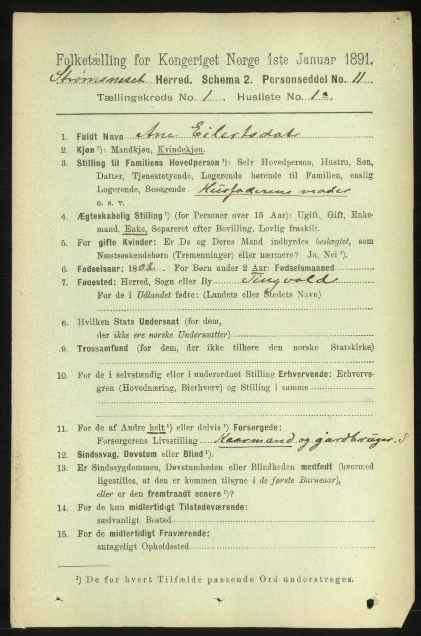 RA, Folketelling 1891 for 1559 Straumsnes herred, 1891, s. 53