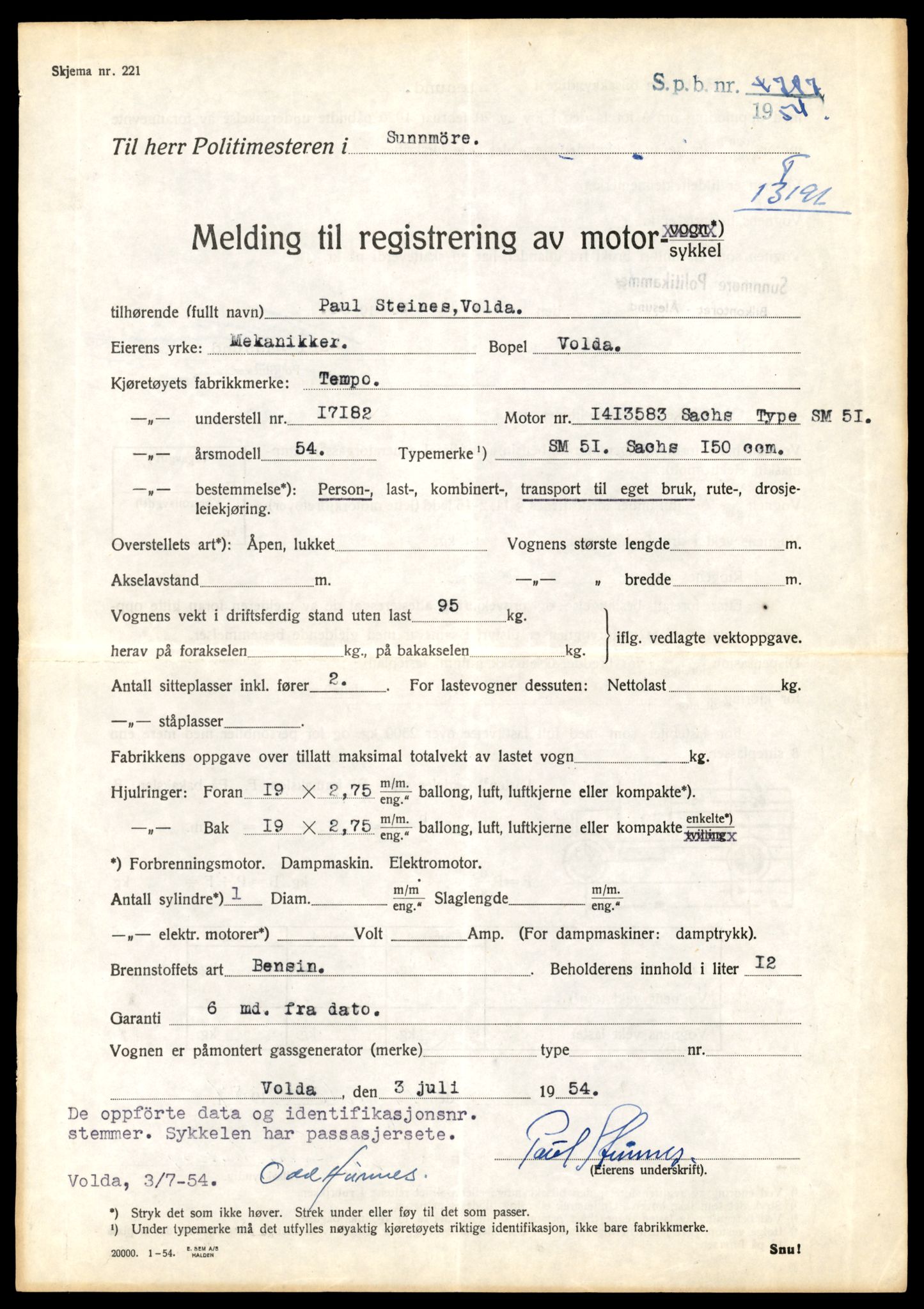 Møre og Romsdal vegkontor - Ålesund trafikkstasjon, AV/SAT-A-4099/F/Fe/L0038: Registreringskort for kjøretøy T 13180 - T 13360, 1927-1998, s. 193