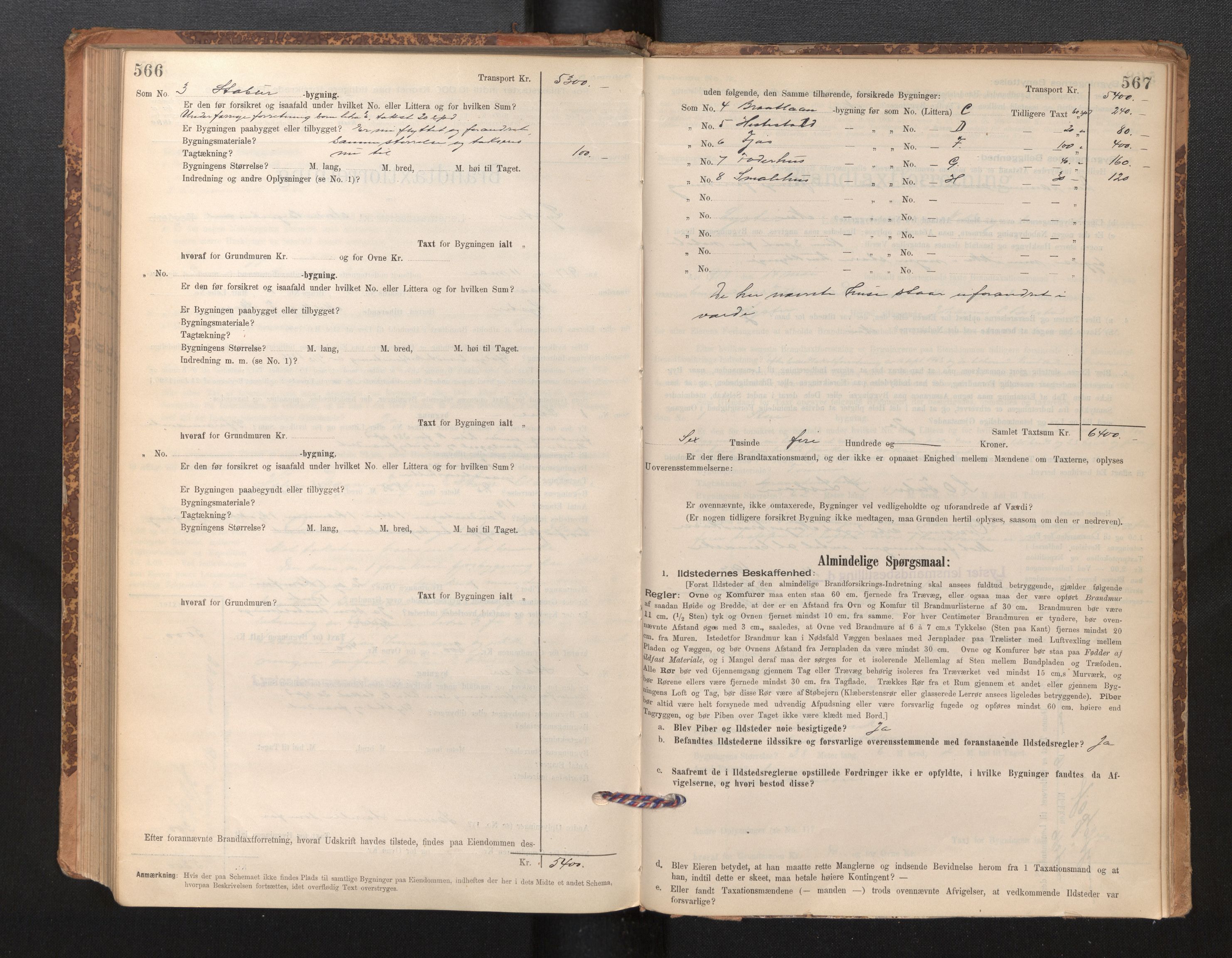 Lensmannen i Luster, AV/SAB-A-29301/0012/L0007: Branntakstprotokoll, skjematakst, 1895-1935, s. 566-567