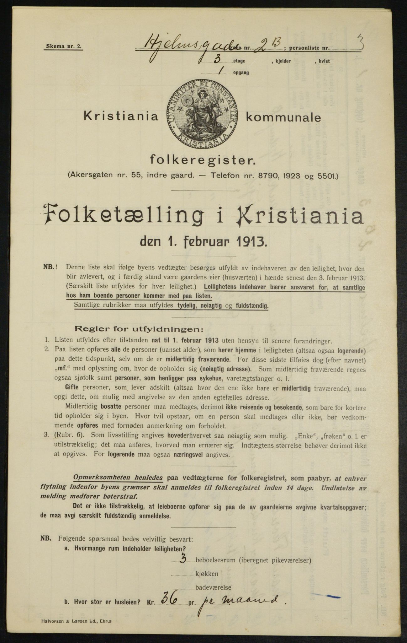 OBA, Kommunal folketelling 1.2.1913 for Kristiania, 1913, s. 39983