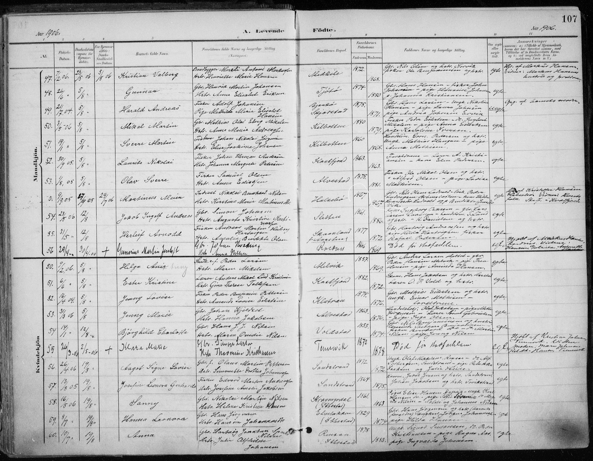 Trondenes sokneprestkontor, AV/SATØ-S-1319/H/Ha/L0017kirke: Ministerialbok nr. 17, 1899-1908, s. 107