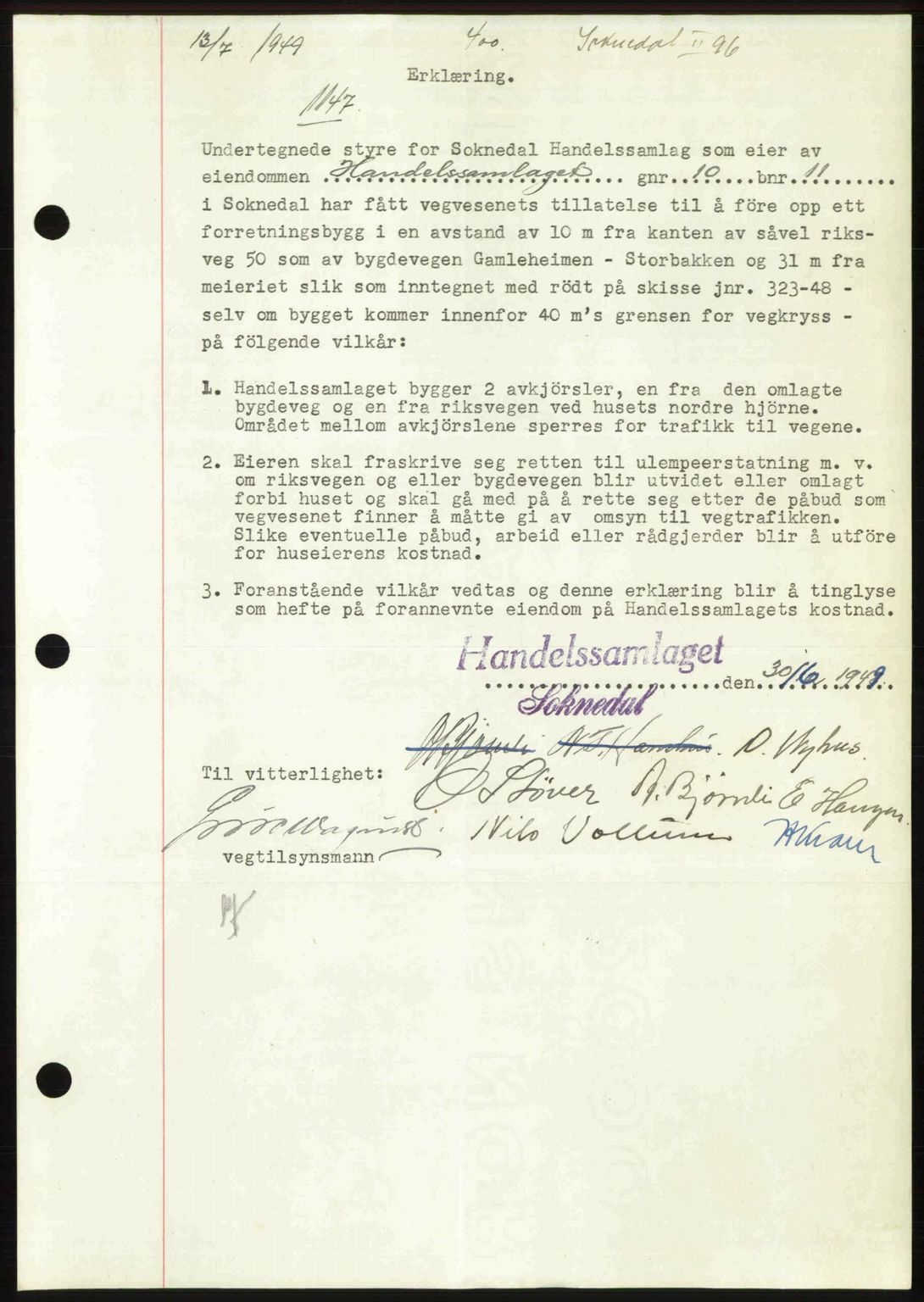 Gauldal sorenskriveri, SAT/A-0014/1/2/2C: Pantebok nr. A8, 1949-1949, Dagboknr: 1147/1949