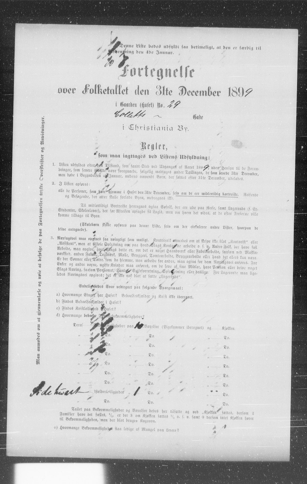 OBA, Kommunal folketelling 31.12.1899 for Kristiania kjøpstad, 1899, s. 1714