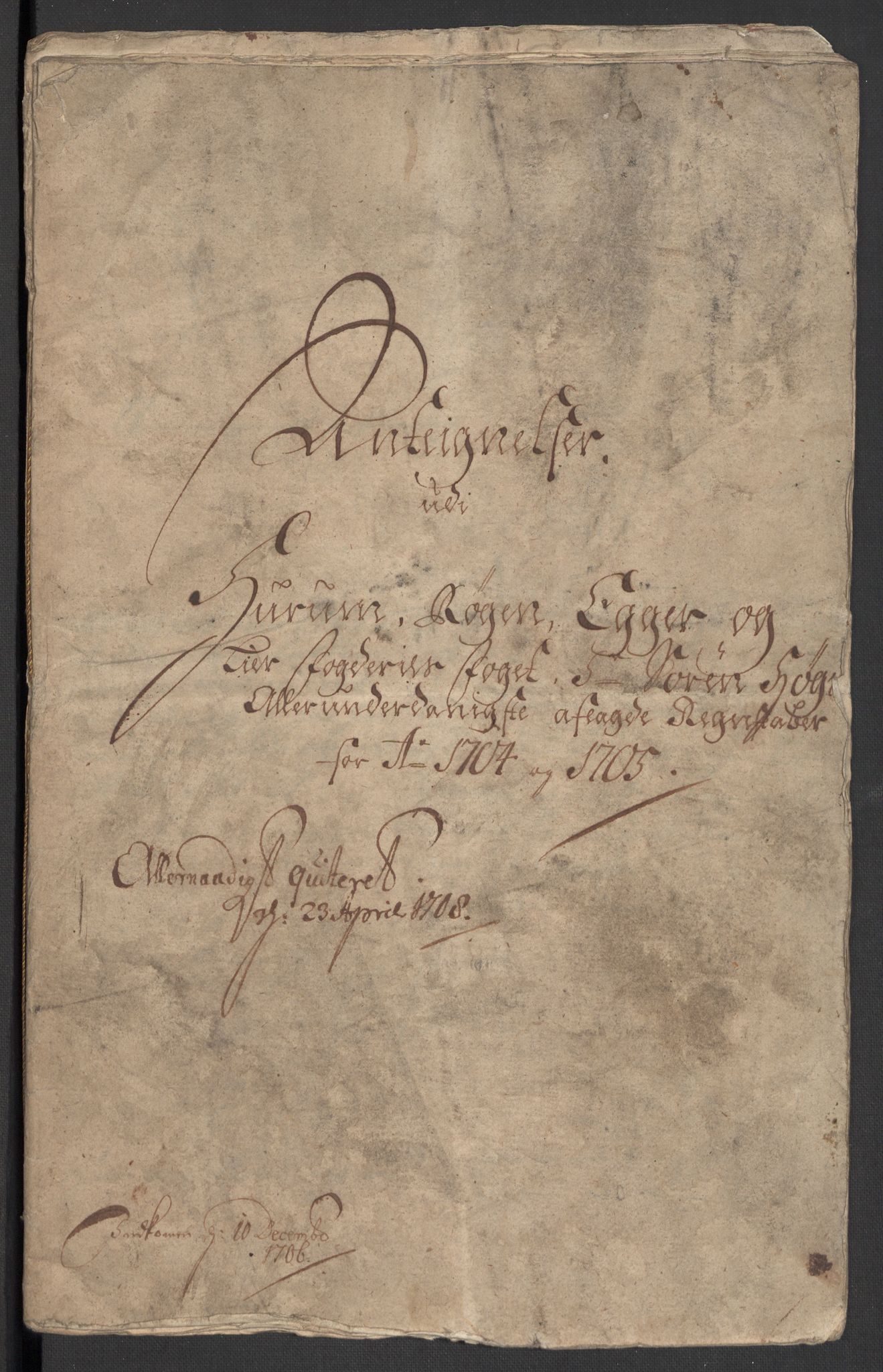 Rentekammeret inntil 1814, Reviderte regnskaper, Fogderegnskap, AV/RA-EA-4092/R30/L1700: Fogderegnskap Hurum, Røyken, Eiker og Lier, 1704-1705, s. 431