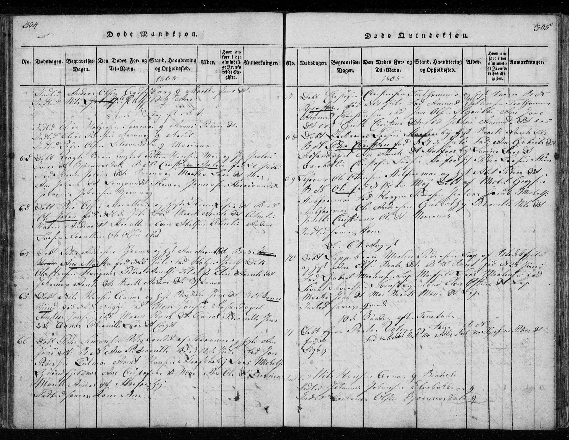 Ministerialprotokoller, klokkerbøker og fødselsregistre - Nordland, AV/SAT-A-1459/827/L0412: Klokkerbok nr. 827C01, 1820-1841, s. 304-305