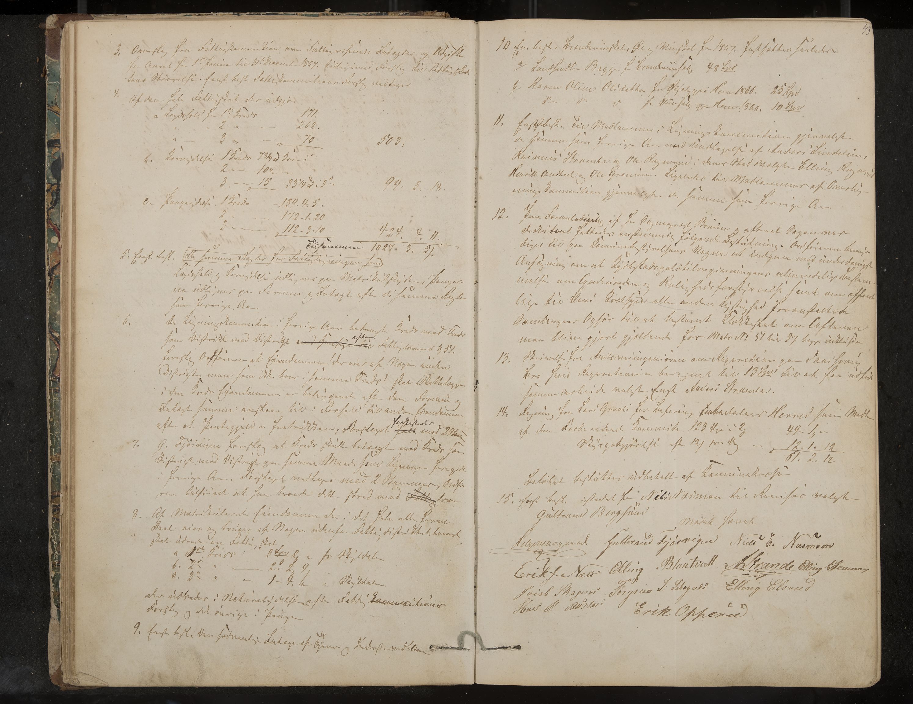 Ådal formannskap og sentraladministrasjon, IKAK/0614021/A/Aa/L0001: Møtebok, 1858-1891, s. 43