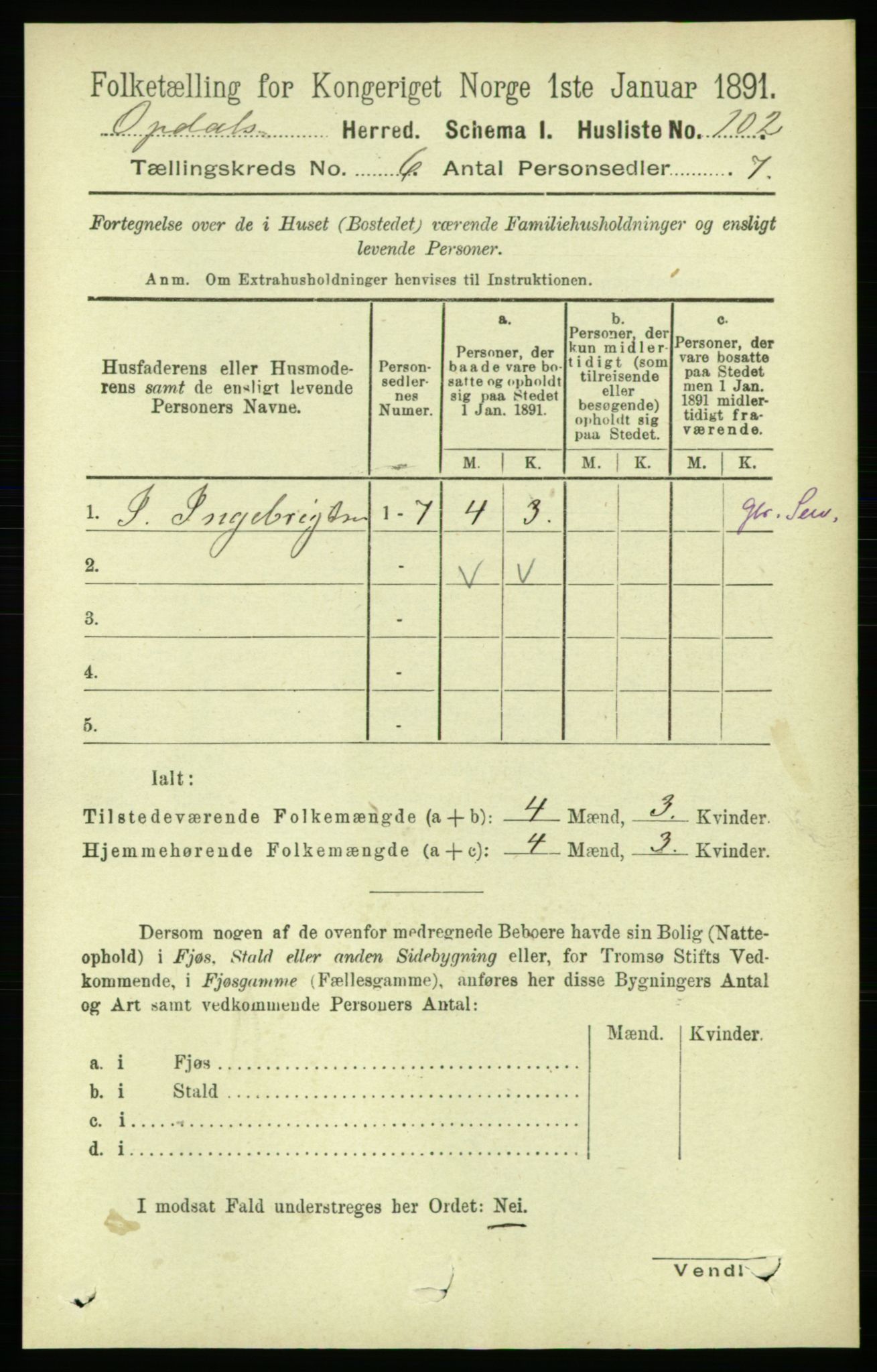 RA, Folketelling 1891 for 1634 Oppdal herred, 1891, s. 2773