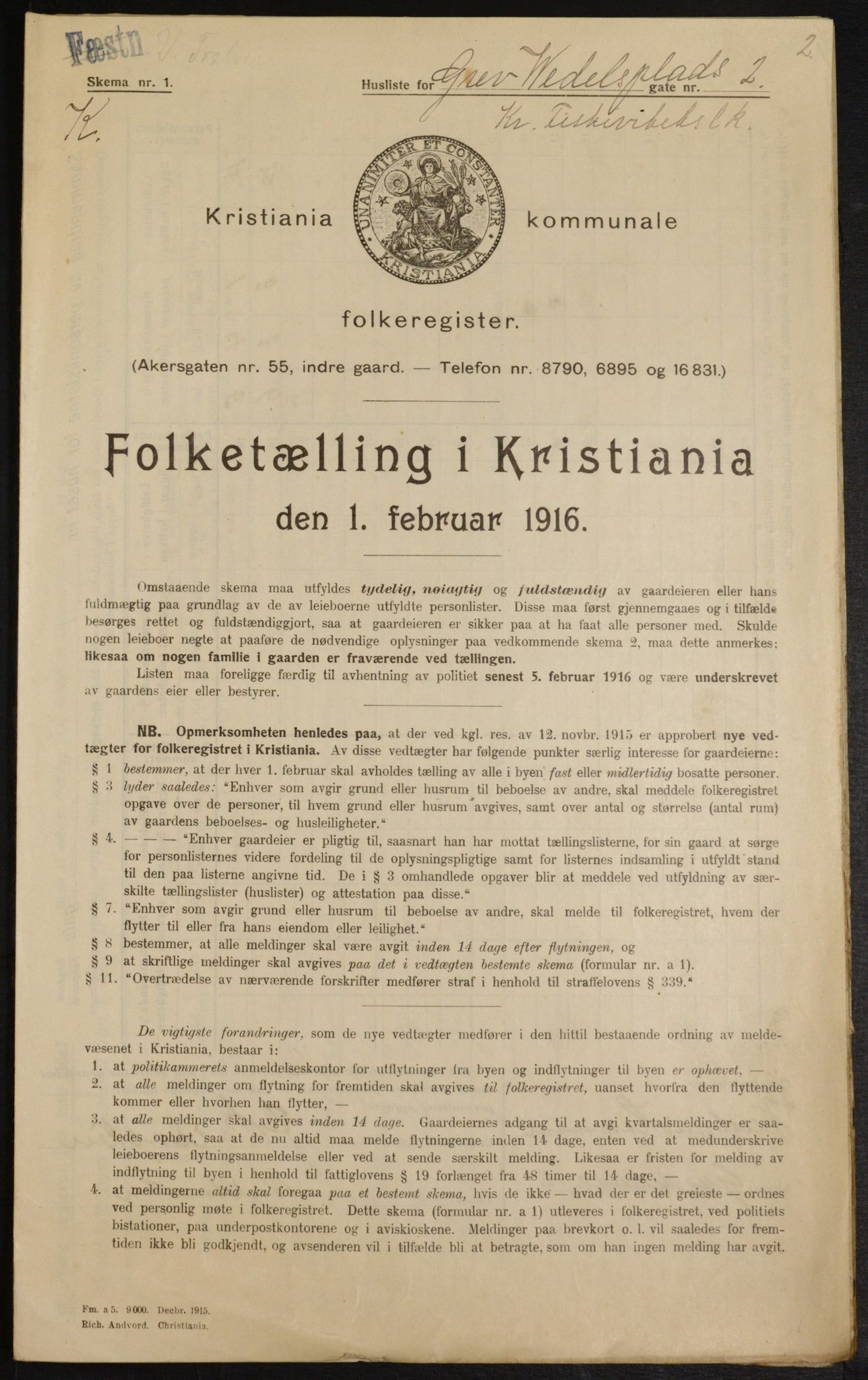 OBA, Kommunal folketelling 1.2.1916 for Kristiania, 1916, s. 30442