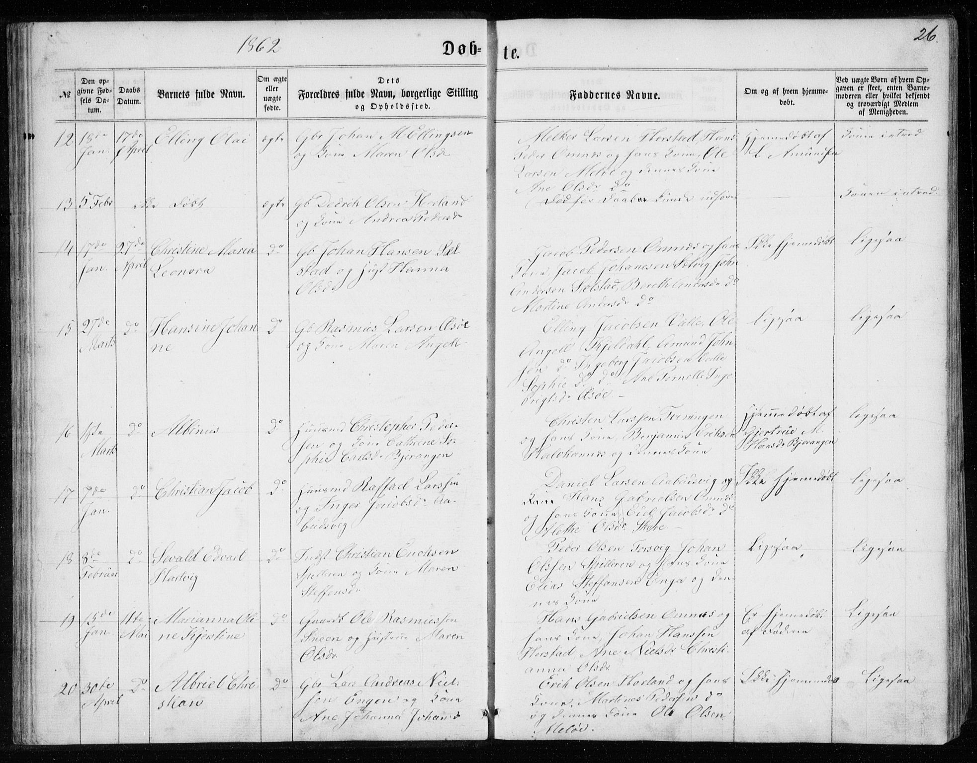 Ministerialprotokoller, klokkerbøker og fødselsregistre - Nordland, SAT/A-1459/843/L0634: Klokkerbok nr. 843C03, 1860-1884, s. 26