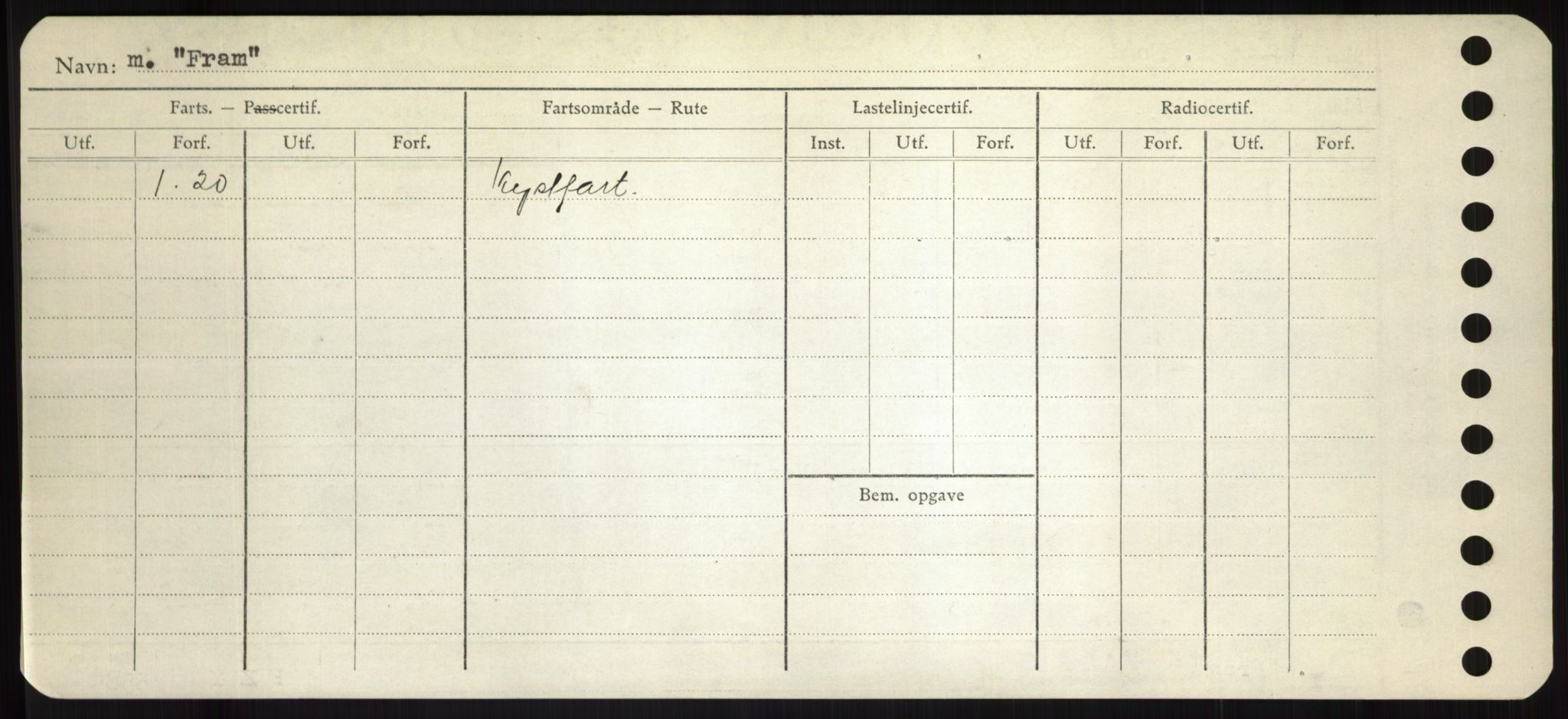 Sjøfartsdirektoratet med forløpere, Skipsmålingen, RA/S-1627/H/Hd/L0011: Fartøy, Fla-Får, s. 268