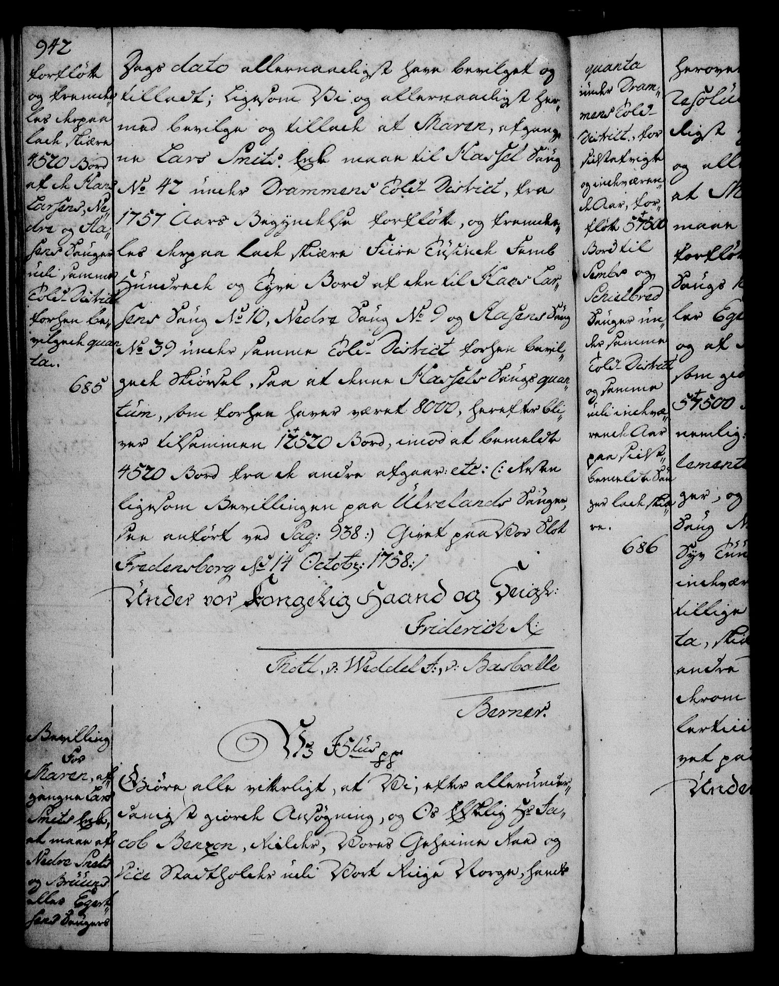 Rentekammeret, Kammerkanselliet, RA/EA-3111/G/Gg/Gga/L0006: Norsk ekspedisjonsprotokoll med register (merket RK 53.6), 1749-1759, s. 942