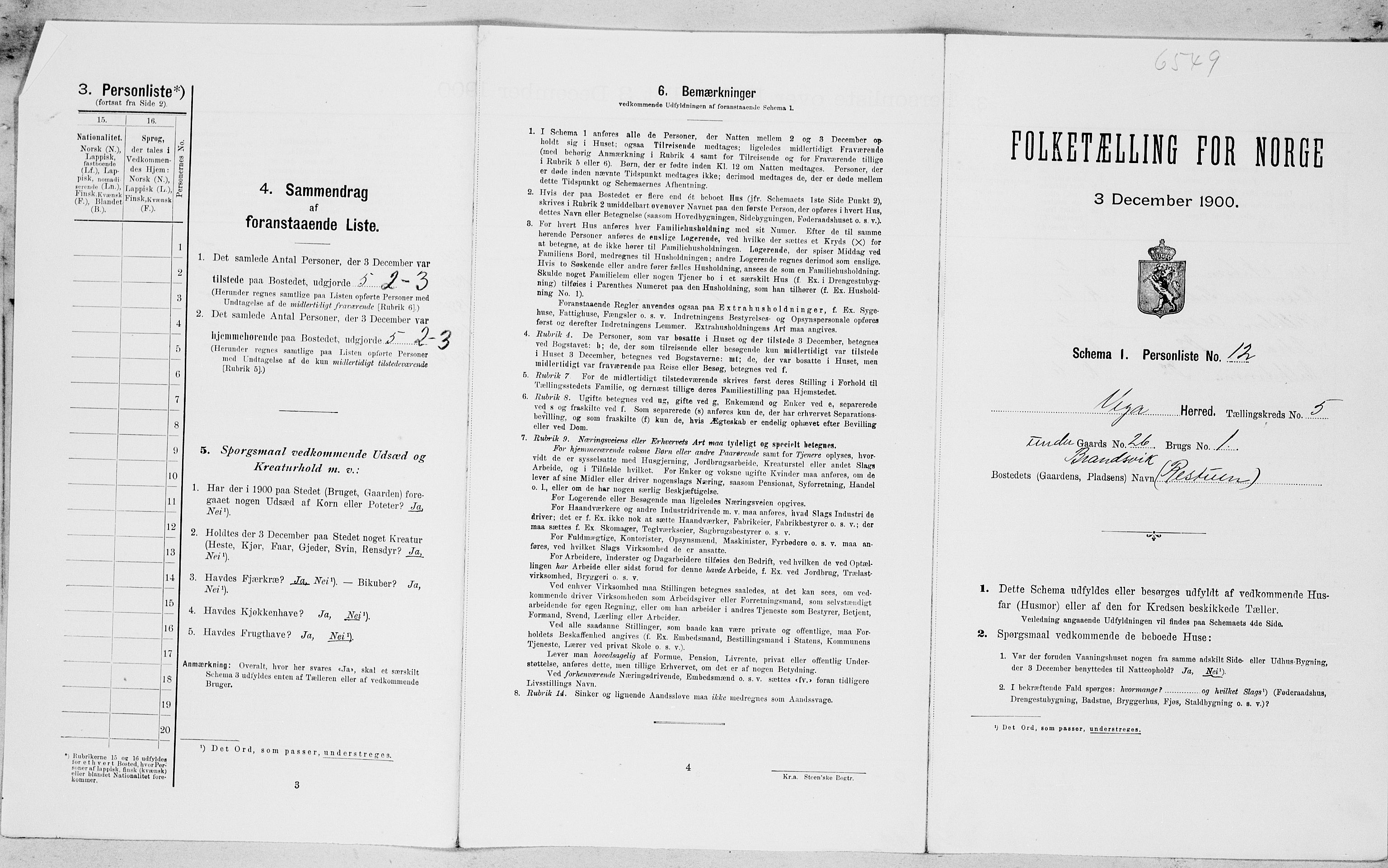 SAT, Folketelling 1900 for 1815 Vega herred, 1900, s. 818
