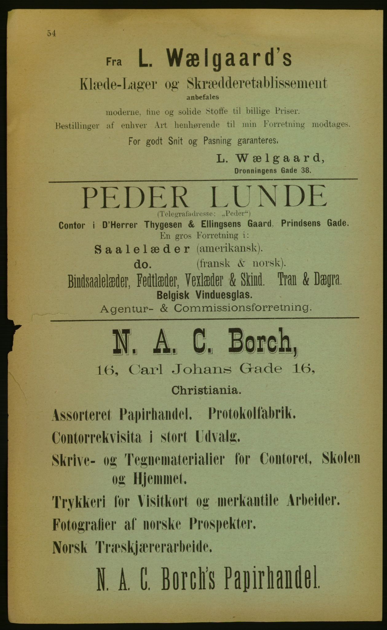 Kristiania/Oslo adressebok, PUBL/-, 1883, s. 54