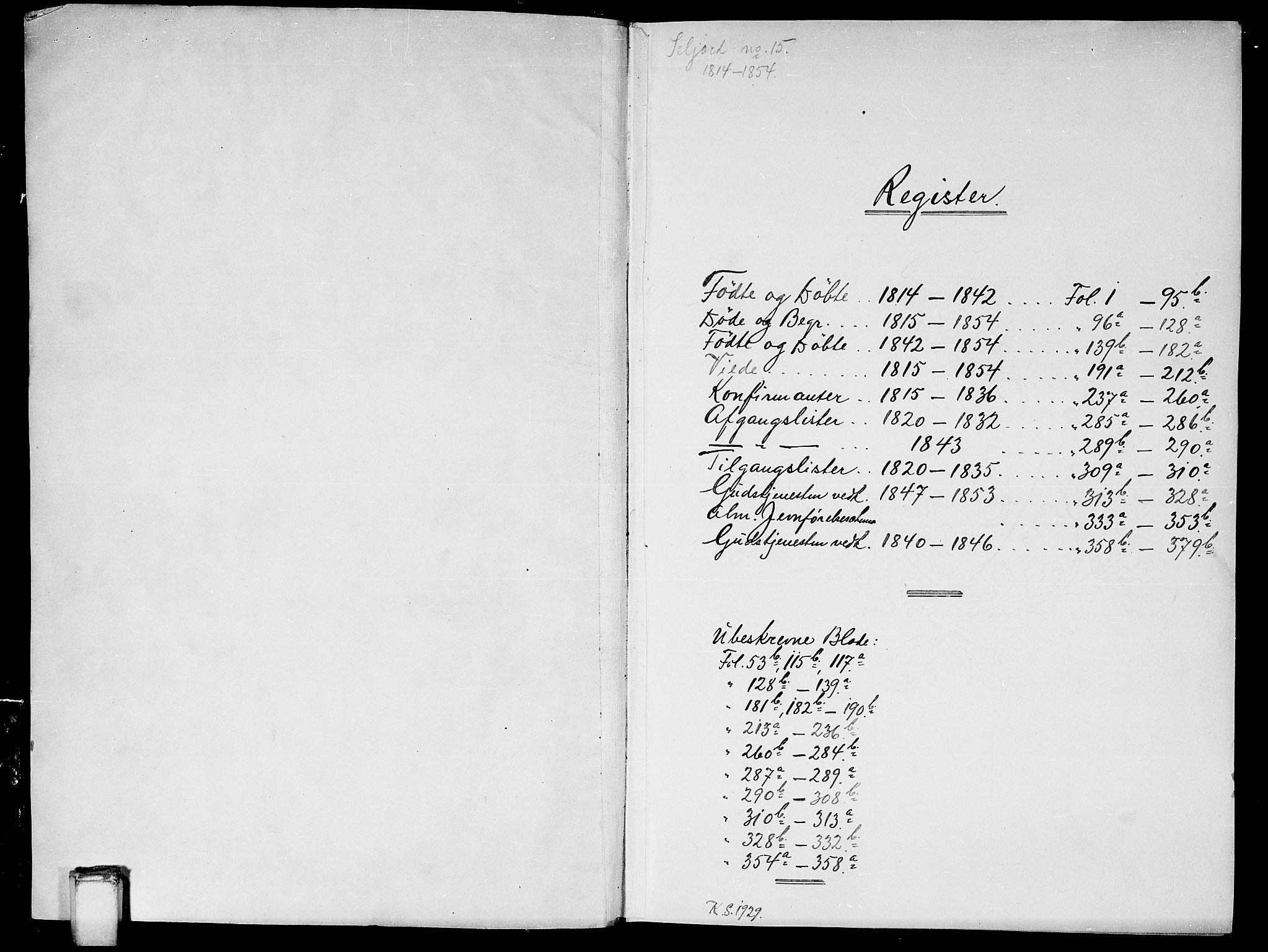 Seljord kirkebøker, SAKO/A-20/G/Gb/L0002: Klokkerbok nr. II 2, 1815-1854