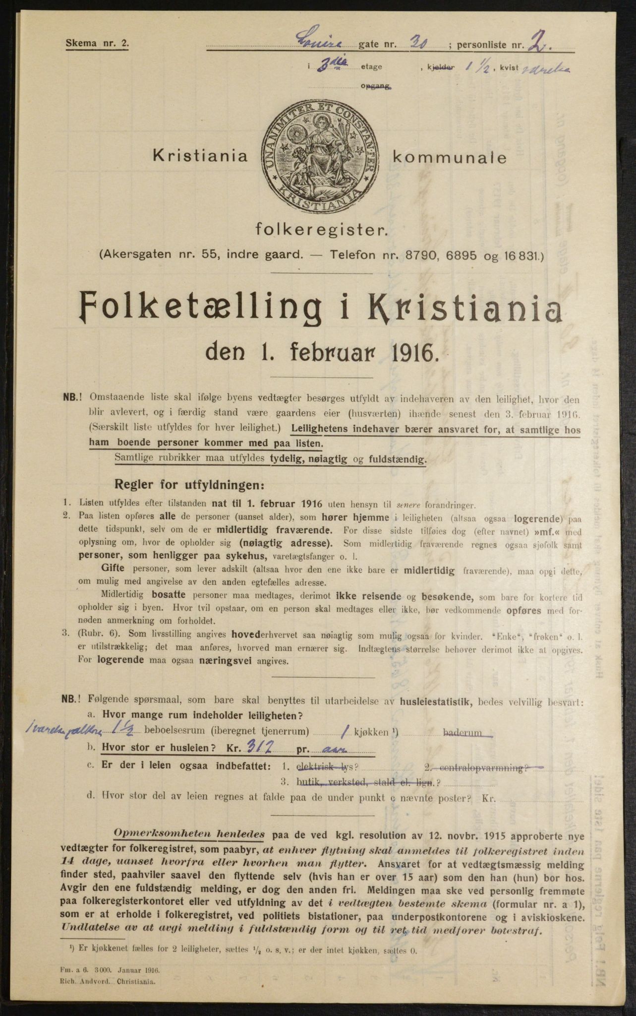 OBA, Kommunal folketelling 1.2.1916 for Kristiania, 1916, s. 59729