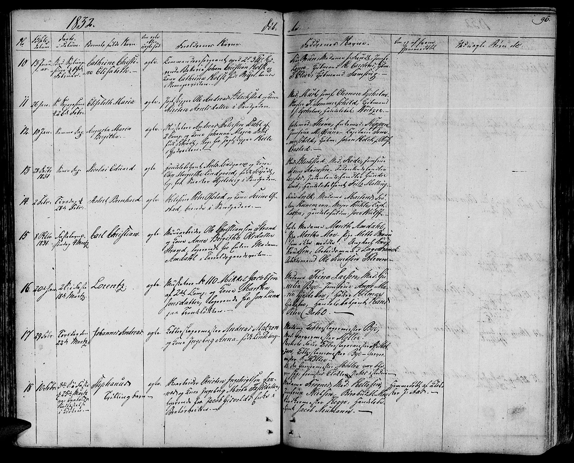 Ministerialprotokoller, klokkerbøker og fødselsregistre - Sør-Trøndelag, SAT/A-1456/602/L0108: Ministerialbok nr. 602A06, 1821-1839, s. 96