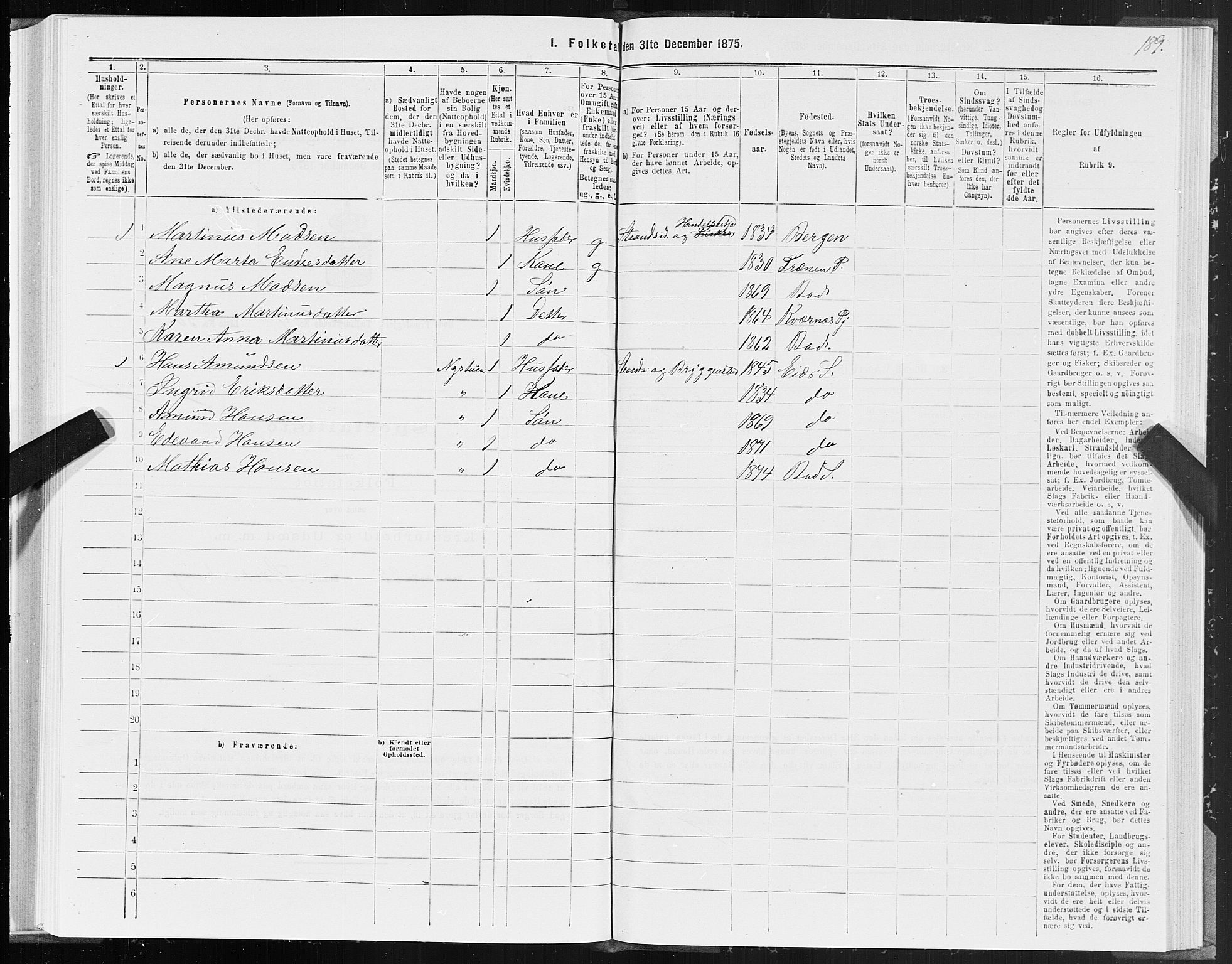 SAT, Folketelling 1875 for 1549P Bud prestegjeld, 1875, s. 2189