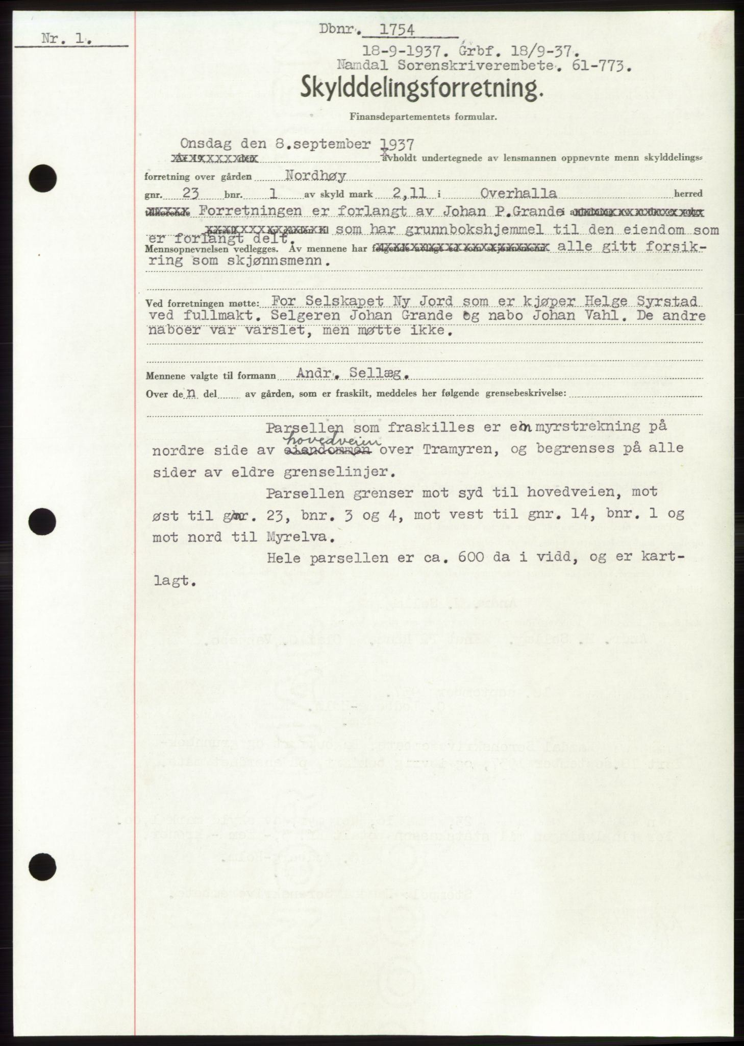 Namdal sorenskriveri, SAT/A-4133/1/2/2C: Pantebok nr. -, 1937-1939, Tingl.dato: 18.09.1937