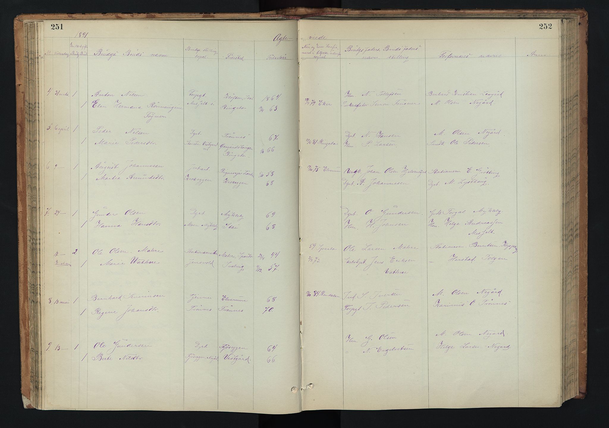 Stor-Elvdal prestekontor, AV/SAH-PREST-052/H/Ha/Hab/L0002: Klokkerbok nr. 2, 1860-1894, s. 251-252